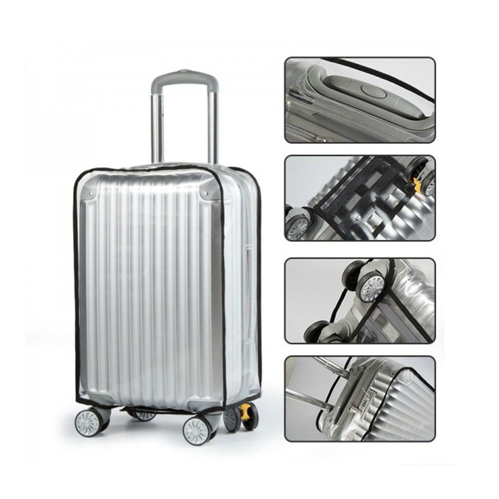 Everyfit Clear PVC Waterproof Luggage Cover Protector - 22 Inch Suitcase Protector for Travel, Airplane & Baggage Protection - Durable & Transparent Design for Easy Identification