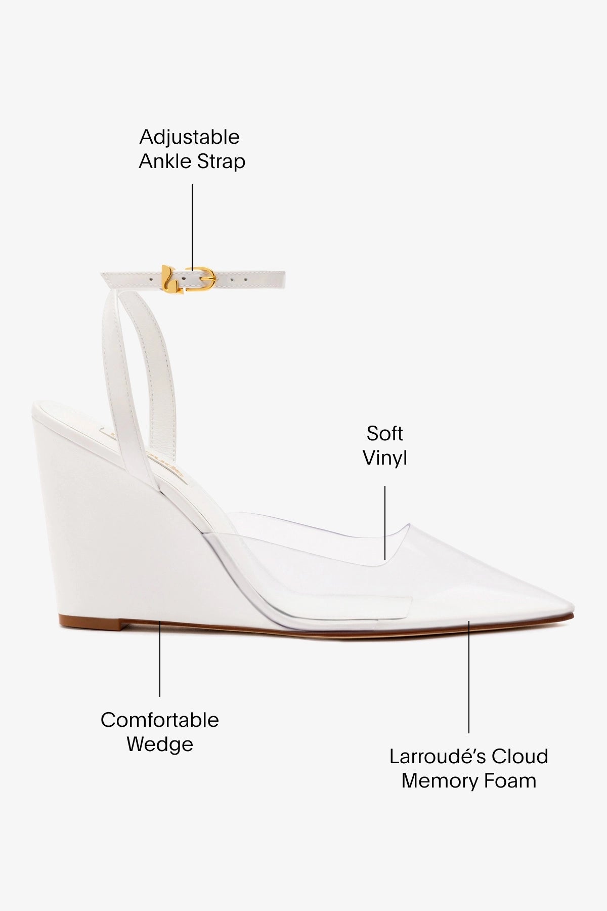 White Leather & Vinyl Kim Wedge Pump - Comfortable Women's Dress Shoes for Office, Party & Wedding | Stylish Heels for Work, Evening Events & Special Occasions
