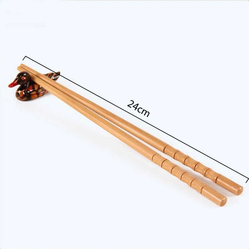 Natural Bamboo Chopsticks 10 Pairs - Chinese/Japanese/Korean Style Reusable for Sushi & Asian Cuisine