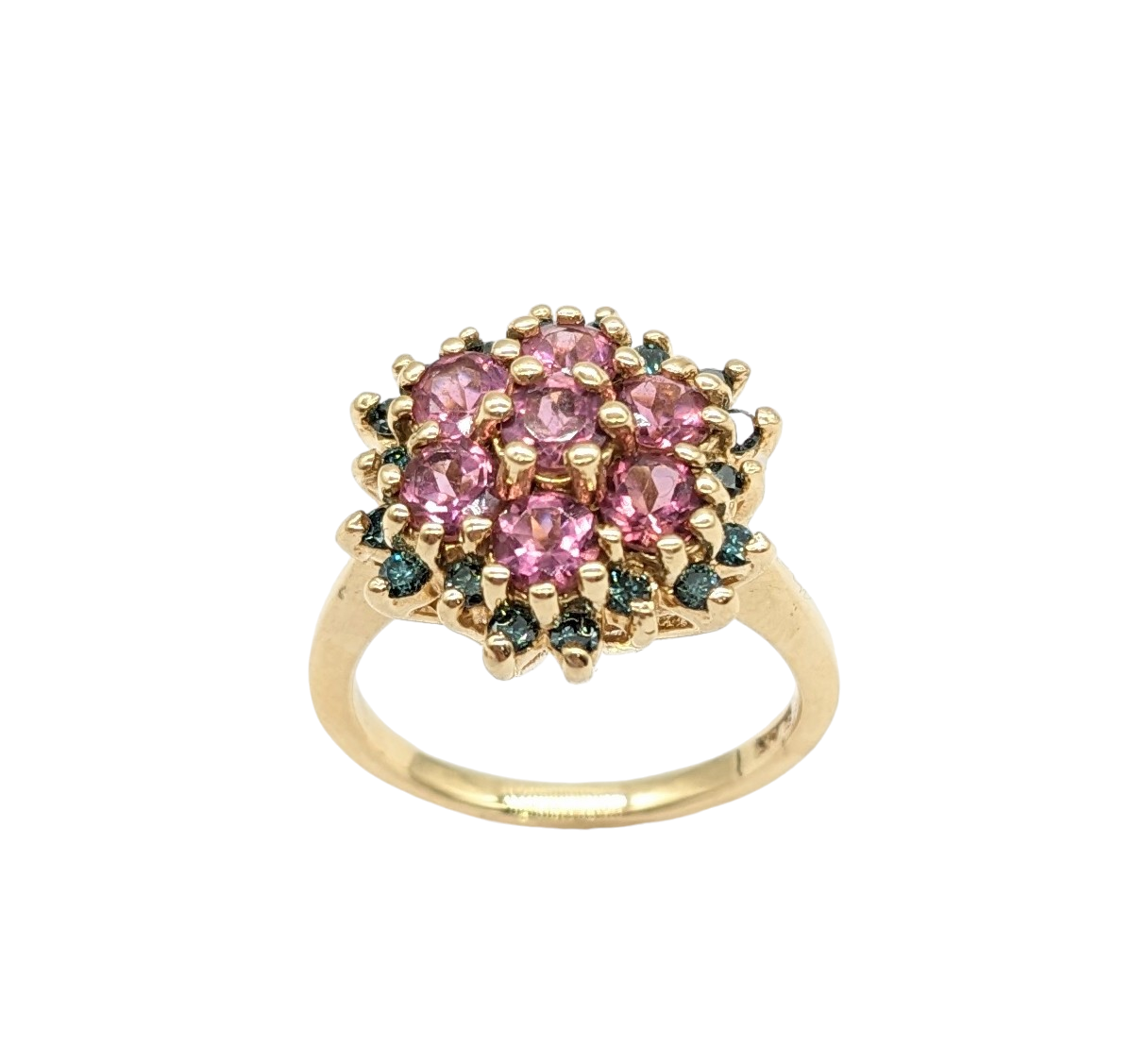 Exquisite Pink Sapphire & Diamond Cluster Ring for Women | Elegant Jewelry Gift for Her | Perfect for Engagement, Anniversary & Special Occasions