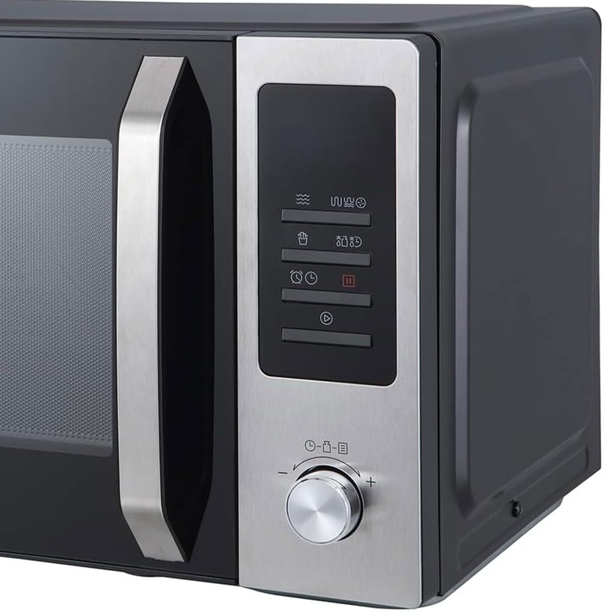Magic Chef 1.0 Cu Ft Stainless Steel Countertop Microwave Oven with Air Fryer - 10 Power Levels, Includes Air Frying Rack, Crisper Tray & Grill Rack - Perfect for Small Kitchens, Dorms & Apartments (Black)
