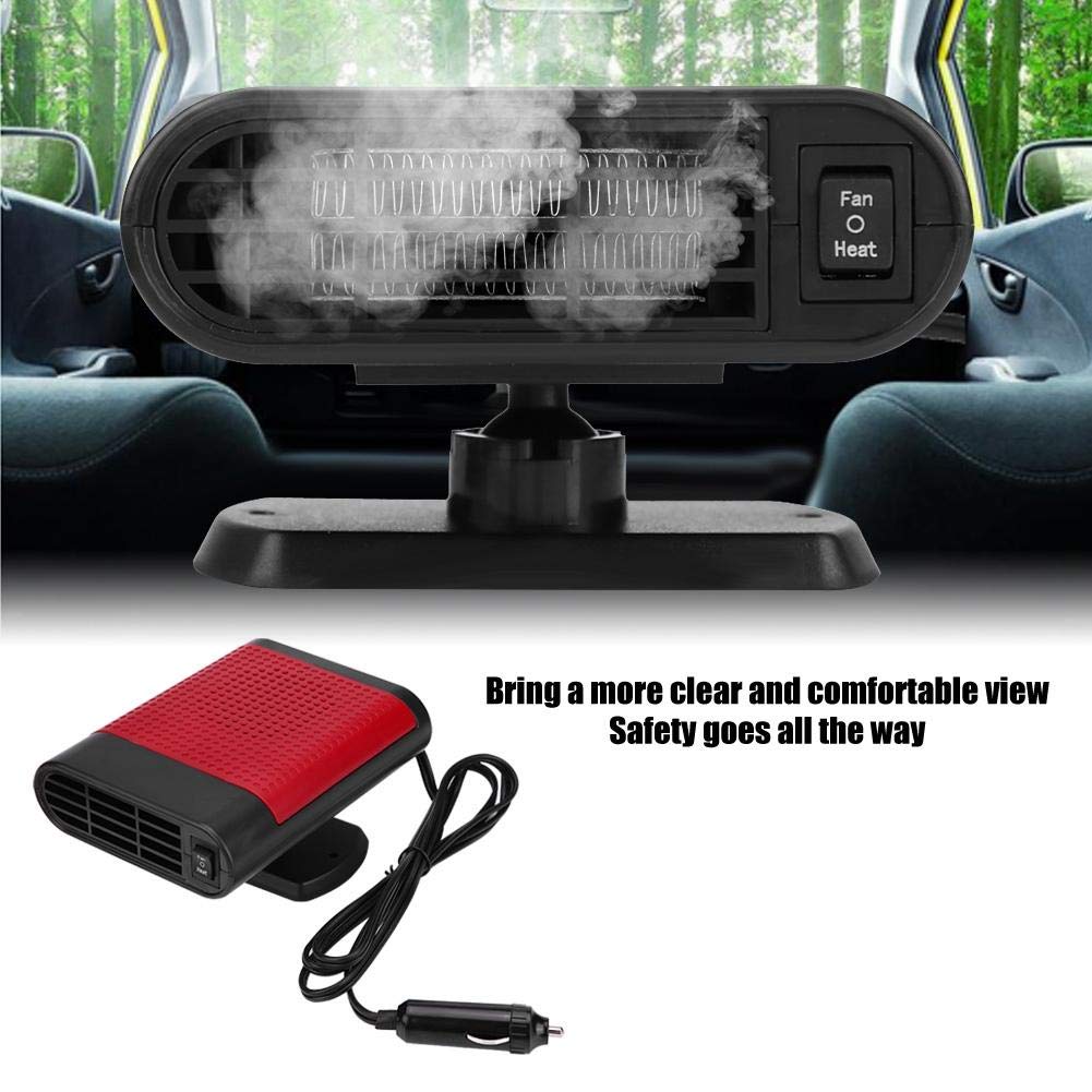 12V Portable Car Window Defroster - Electric Windshield Heater & Demister for Fast Defrosting - Compact Car Heater & Dryer (Red) - Perfect for Winter Driving, Icy Mornings, and Foggy Windshields