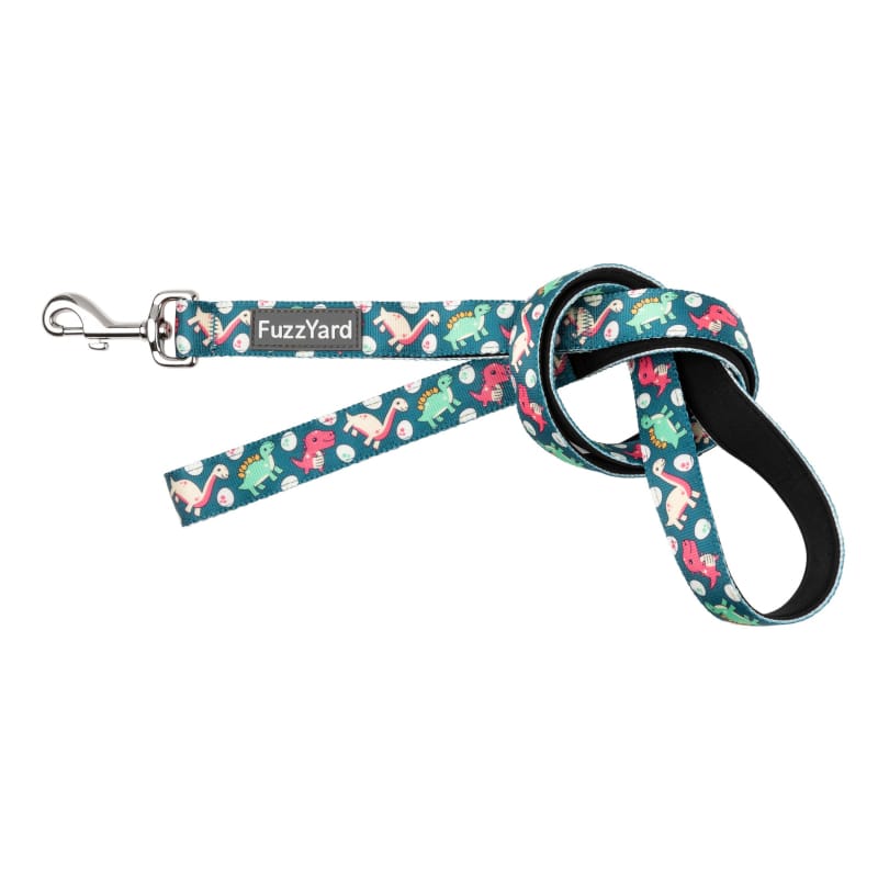 Fuzzyard Dinosaur Print Dog Leash - Adjustable Pet Lead for Small & Medium Dogs (2 Sizes) - Perfect for Walking, Training & Outdoor Adventures