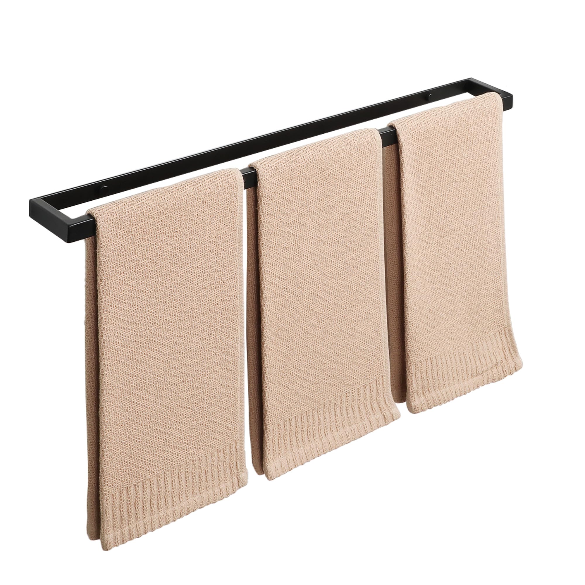 24 Inch Stainless Steel Bath Towel Bar - SUS304 Matte Black Wall Mounted Towel Holder for Bathroom, Lavatory & Hand Towel Hanging - Perfect for Modern Home, Spa & Hotel Decor