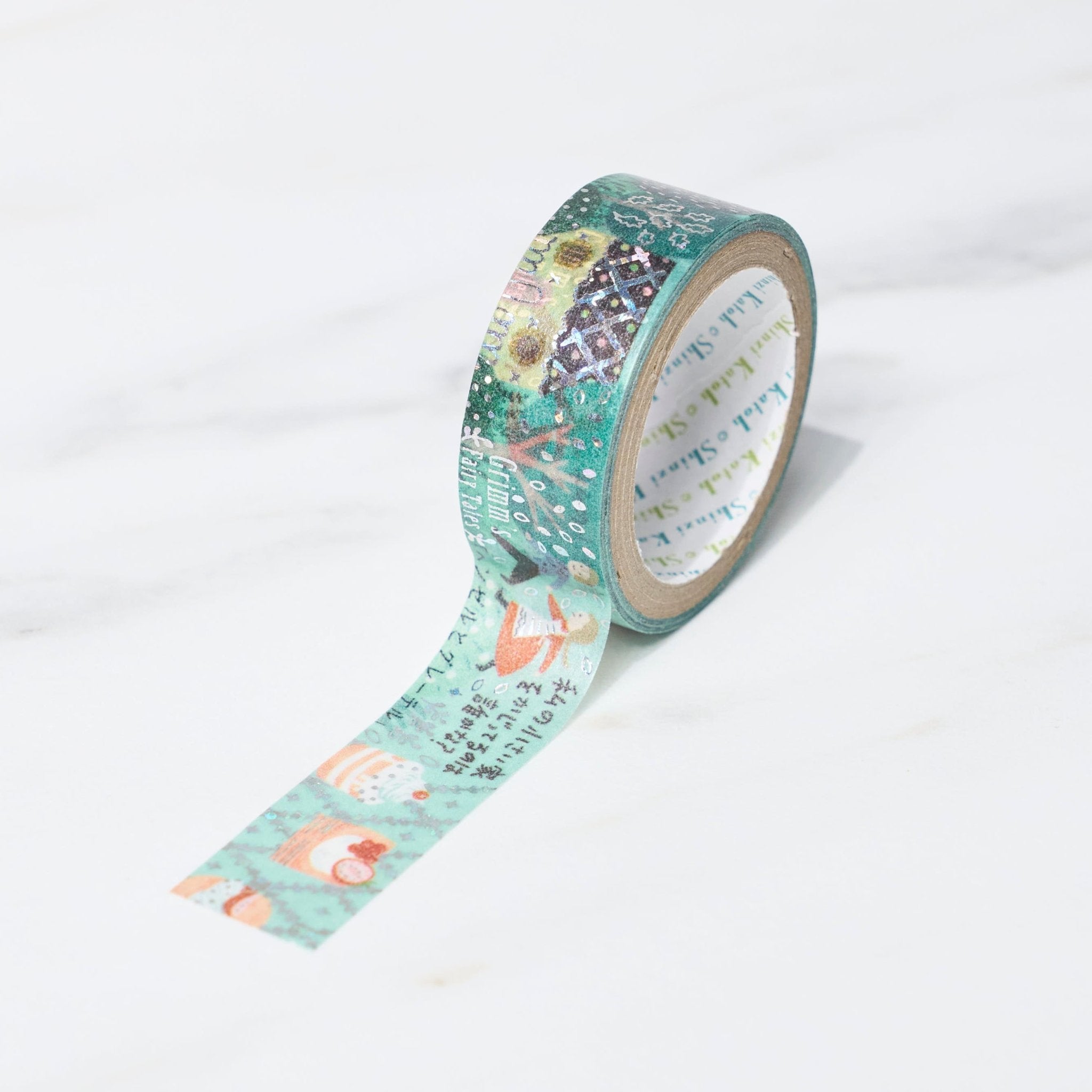 Fairy Tale Gems Grimm Masking Tape Set - Shinzi Katoh Kirapika Collection for Scrapbooking, Journaling & DIY Crafts - Decorative Sealing Tape for Gift Wrapping, Home Decor & Office Use