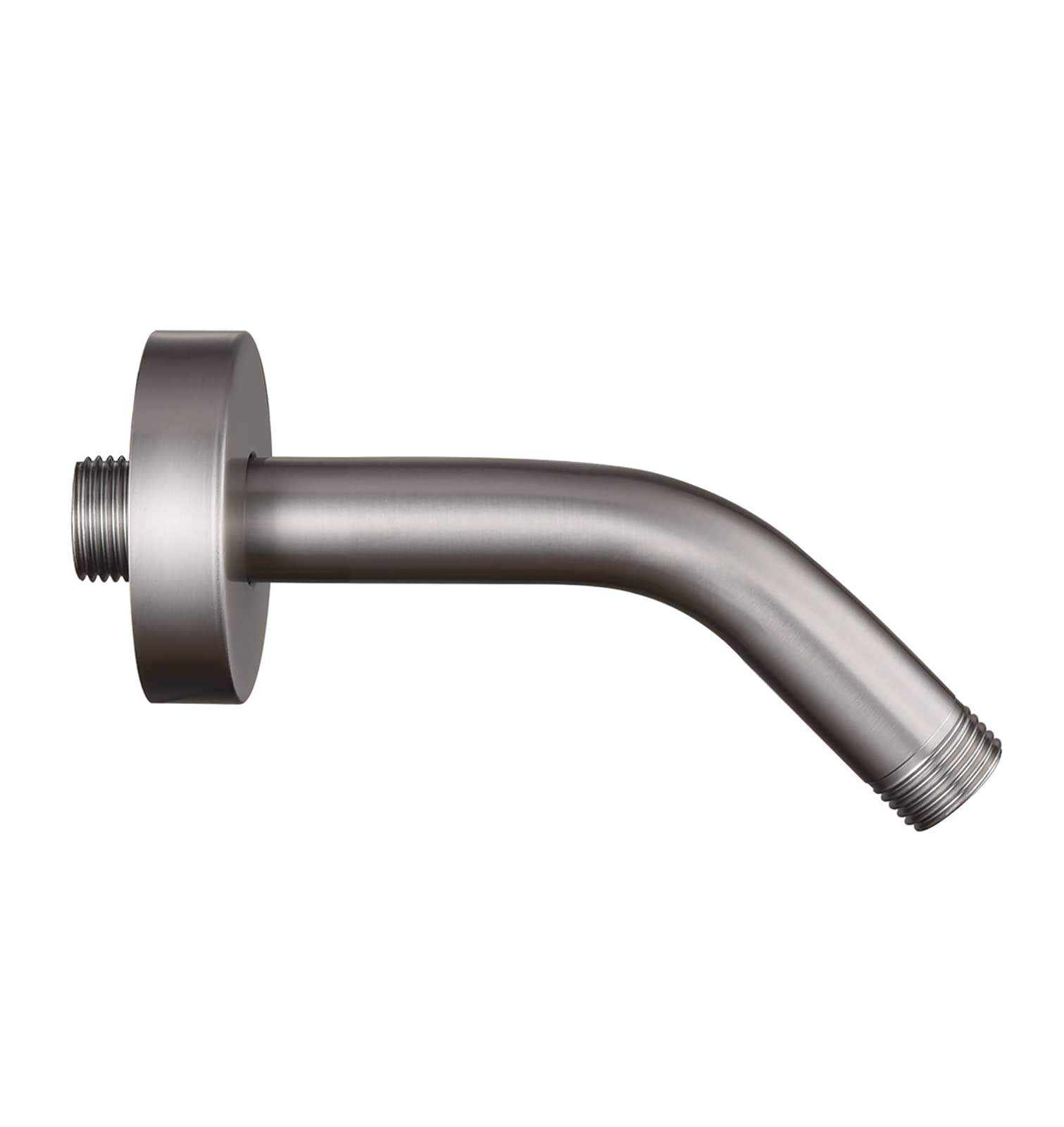 Stainless Steel Shower Head Extension Arm with Flange & Tape - 6 Inch Brushed Nickel Wall Mounted Shower Extender for Fixed Shower Heads | Perfect for Bathroom Renovation & Space-Saving Shower Solutions