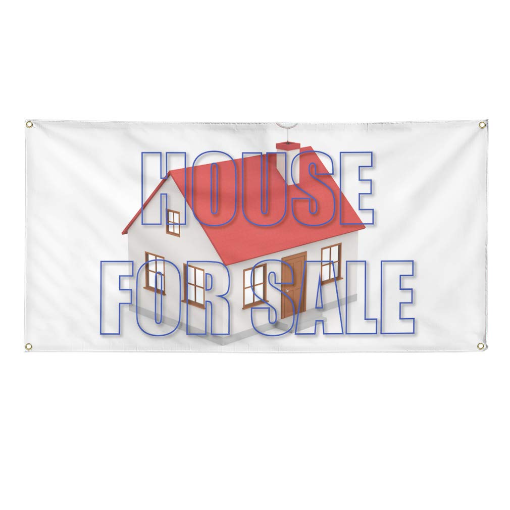 Custom Vinyl Banner for Sale - Durable Outdoor Weatherproof House for Sale Sign with 10 Grommets (60x144 Inches) - Perfect for Real Estate Advertising, Yard Signs, and Business Promotion