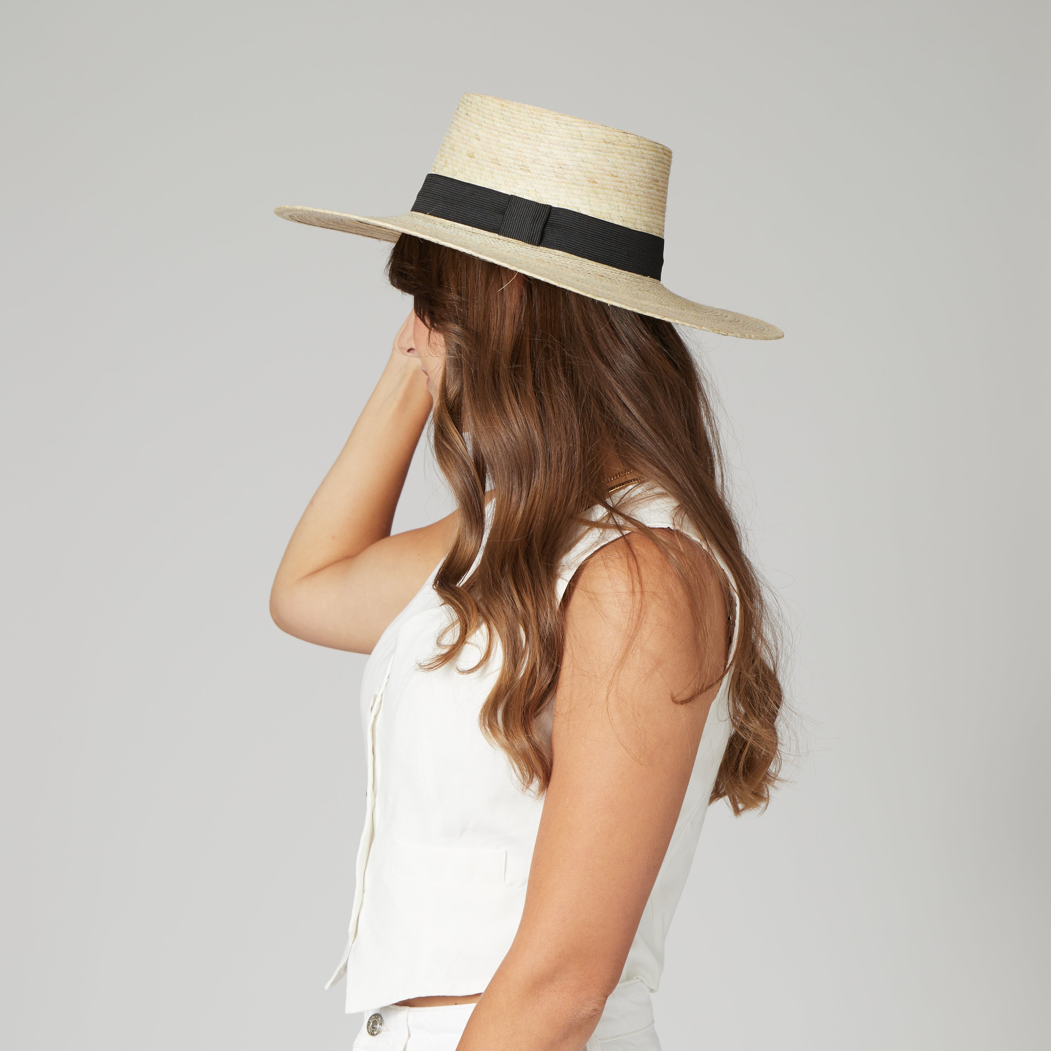 Baile Palm Straw Boater Hat - Classic Summer Sun Hat for Men & Women - Perfect for Beach, Garden, and Outdoor Activities