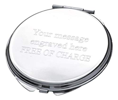 Elegant Elephant Compact Mirror - Personalized Handbag Gift with Free Engraving (116) - Perfect for Travel, Makeup Touch-ups & Thoughtful Gifts