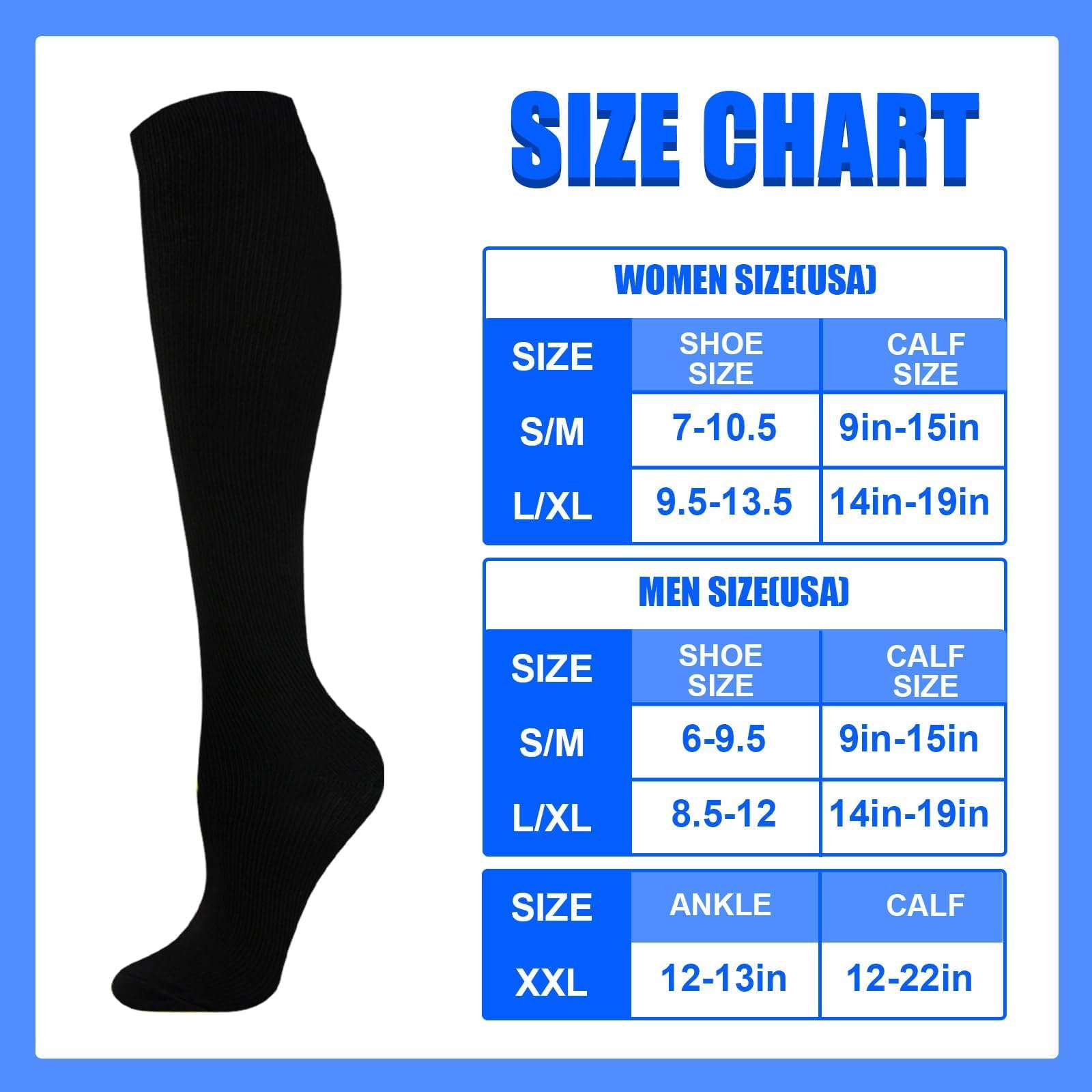 HLTPRO 4 Pairs Copper Compression Socks 20-30mmHg for Women & Men - Circulation Support Socks for Travel, Nurse, Running, Varicose Veins Relief & Swelling Reduction - Perfect for Long Flights, Work Shifts & Sports Recovery