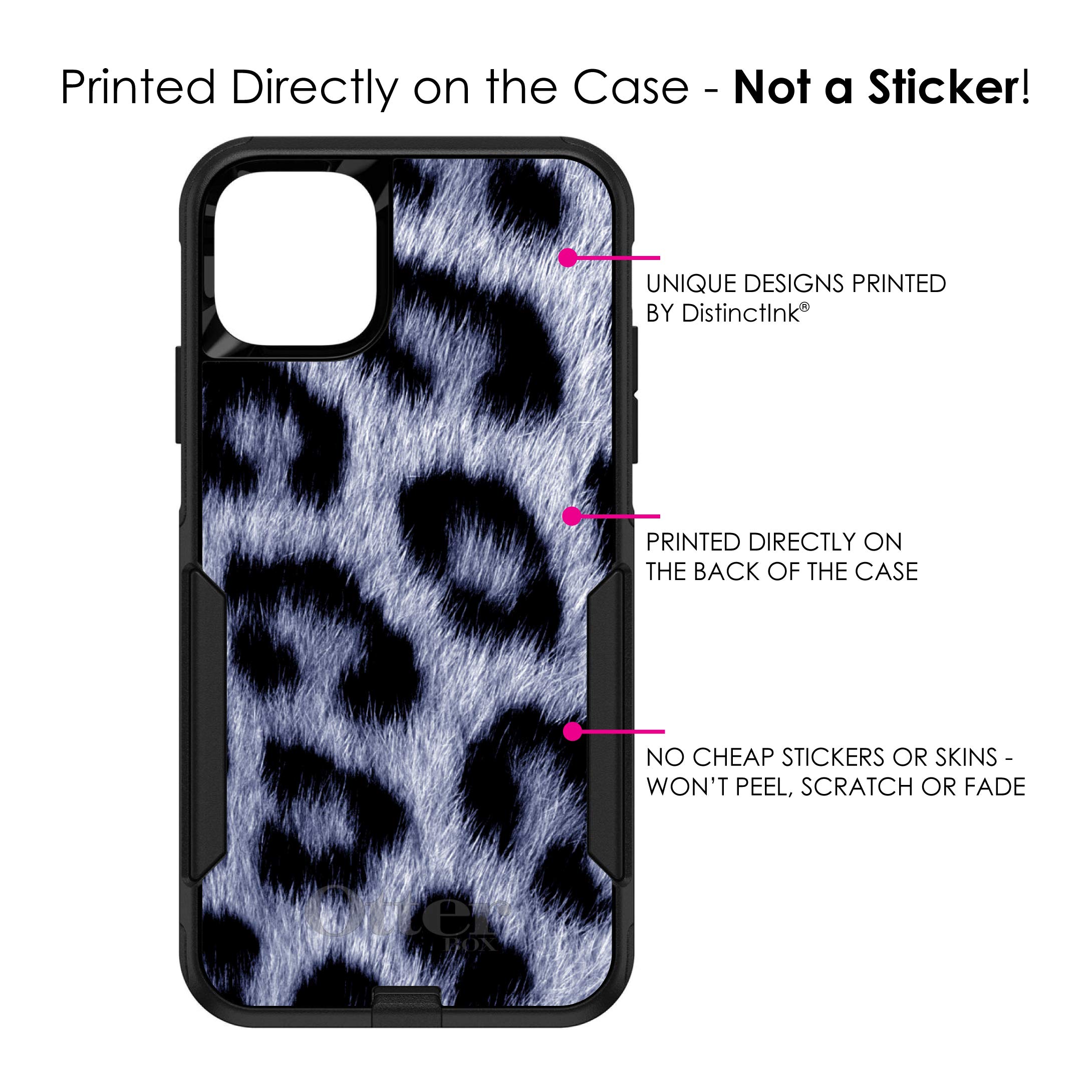 DistinctInk iPhone 11 Pro MAX Case (6.5 Inch) - Shockproof Protective Cover with Blue Black Leopard Print - Slim Fit Replacement for OtterBox Commuter - Perfect for Work, Travel & Everyday Use