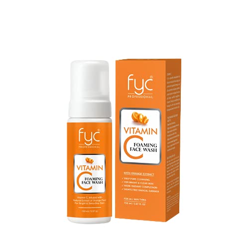 FYC Professional Yavi Vitamin C Foaming Face Wash for Anti-Aging & Dark Spot Reduction - Brightening Cleanser for Glowing Skin | Perfect for Morning & Night Skincare Routine