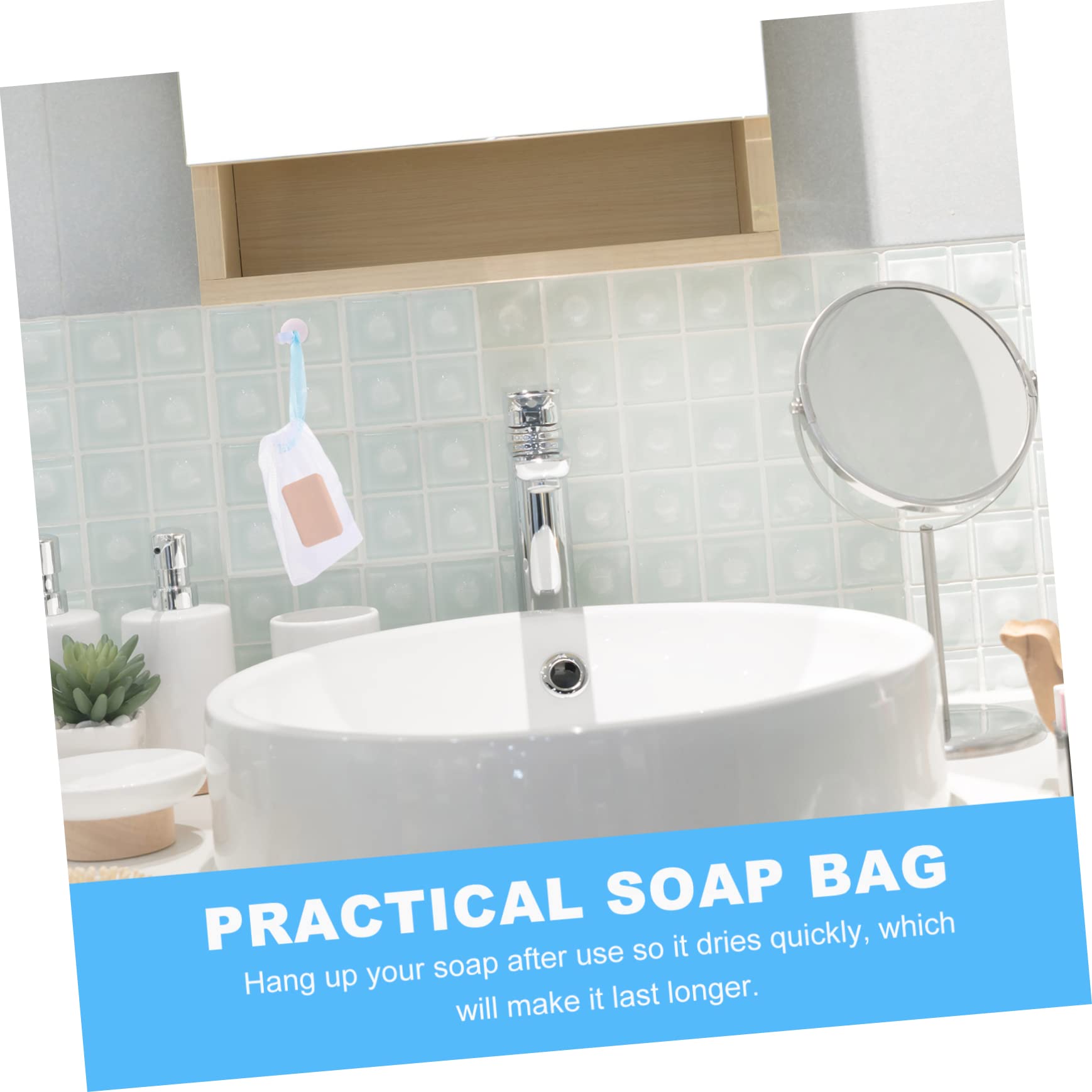 20Pcs Soap Foaming Nets Mesh Soap Bags with Hanging Rope - Reusable Soap Savers for Bath & Shower | Random Colors | Creates Rich Lather for Gentle Cleansing | Perfect for Travel, Gym & Eco-Friendly Bathrooms