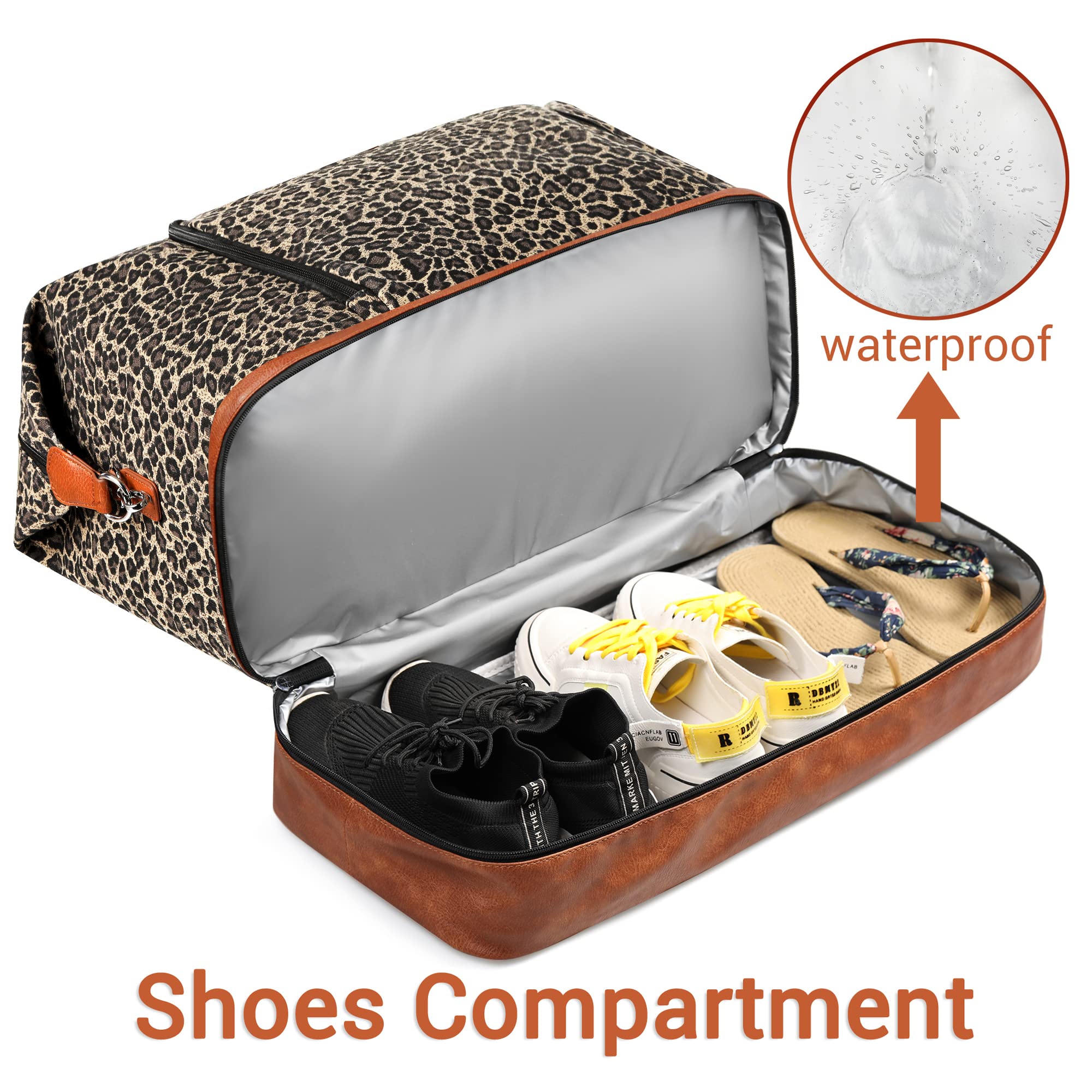 Stylish Women's Travel Weekender Bag with Shoe Compartment - Large 21