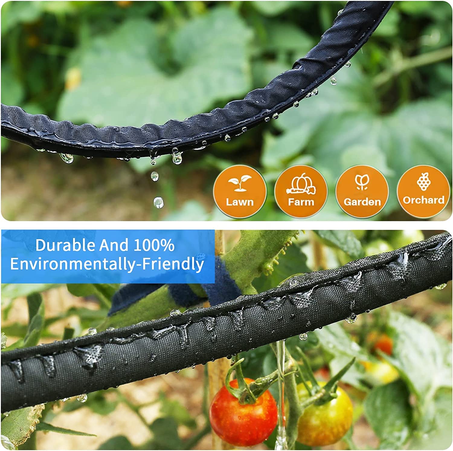50-200FT Flat Soaker Hose for Garden Beds | 1/2