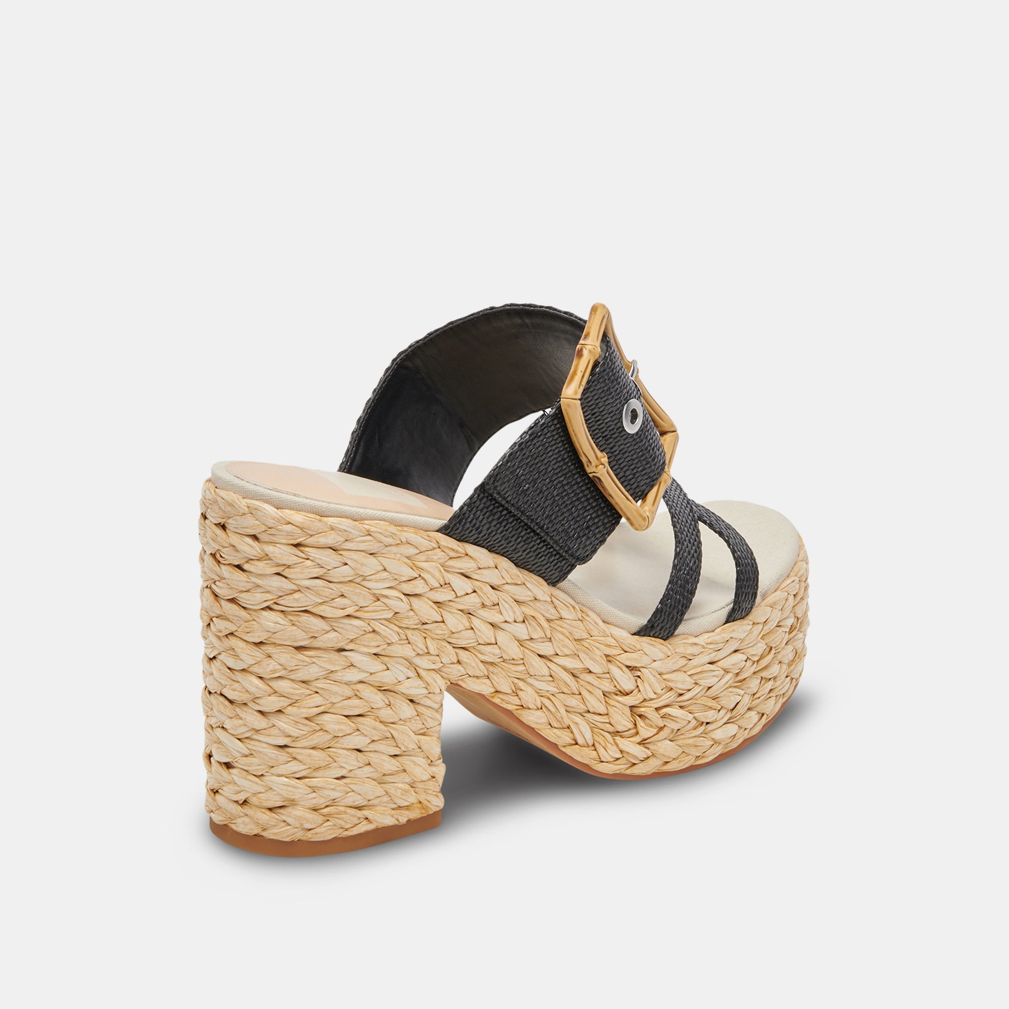 EDWINA Women's Onyx Raffia High Heels - Stylish & Comfortable Sandals for Weddings, Parties & Summer Outfits