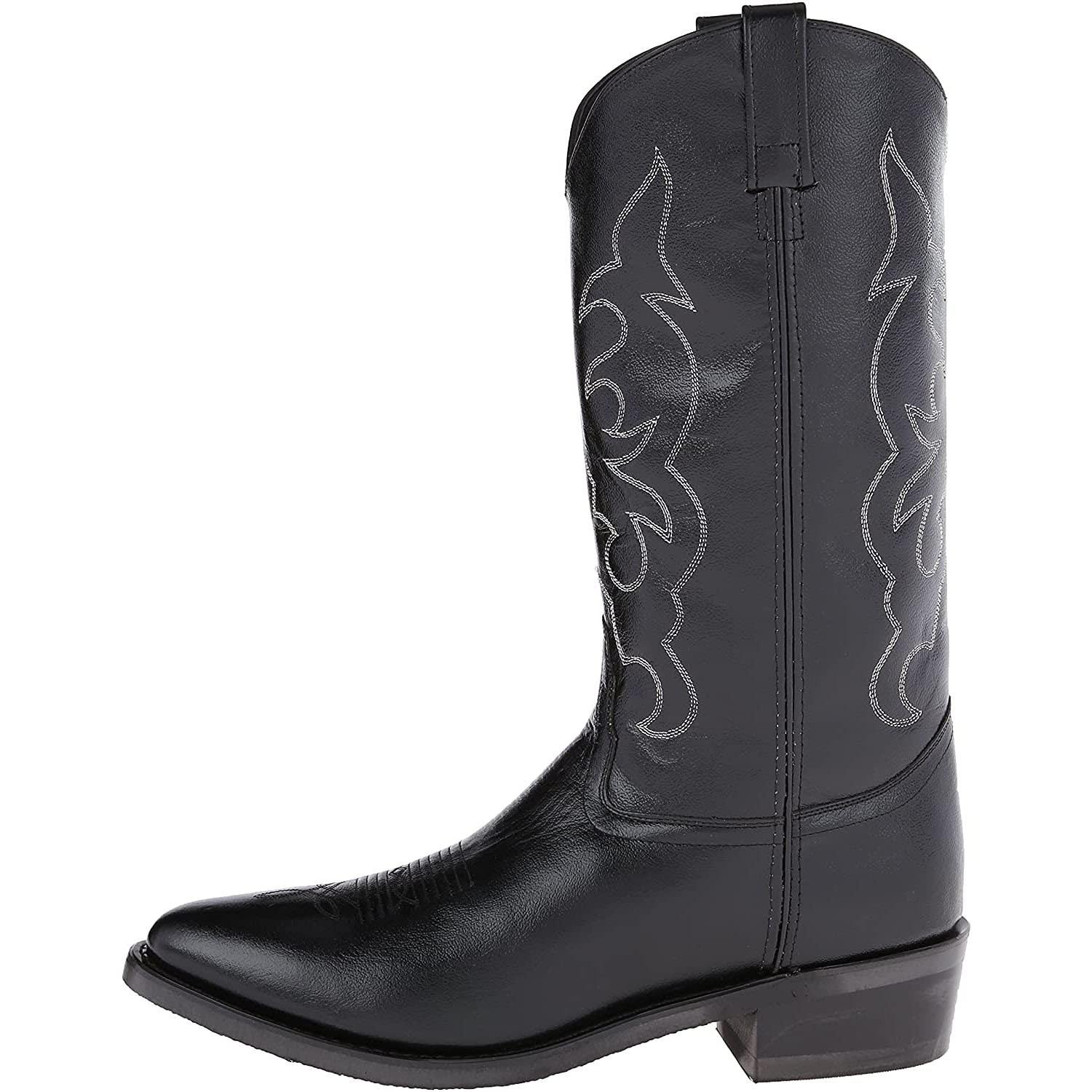 Men's Old West Cowboy Boots - Stitched Leather Western Boots with Cushioned Round Toe for Comfort | Perfect for Rodeo, Country Dancing & Western Fashion