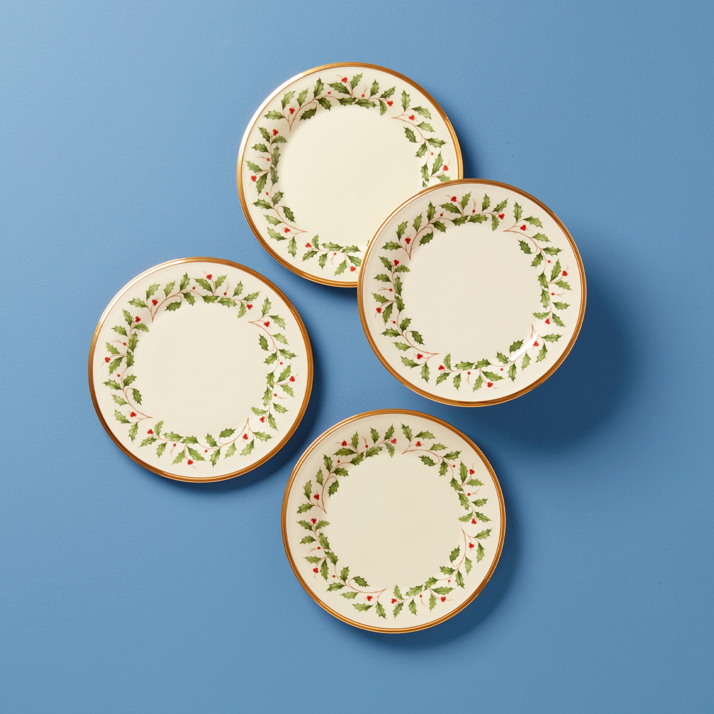 4-Piece Holiday Salad Plates Set - Elegant Dinnerware for Christmas, Thanksgiving & Special Occasions - Perfect for Festive Gatherings & Family Dinners
