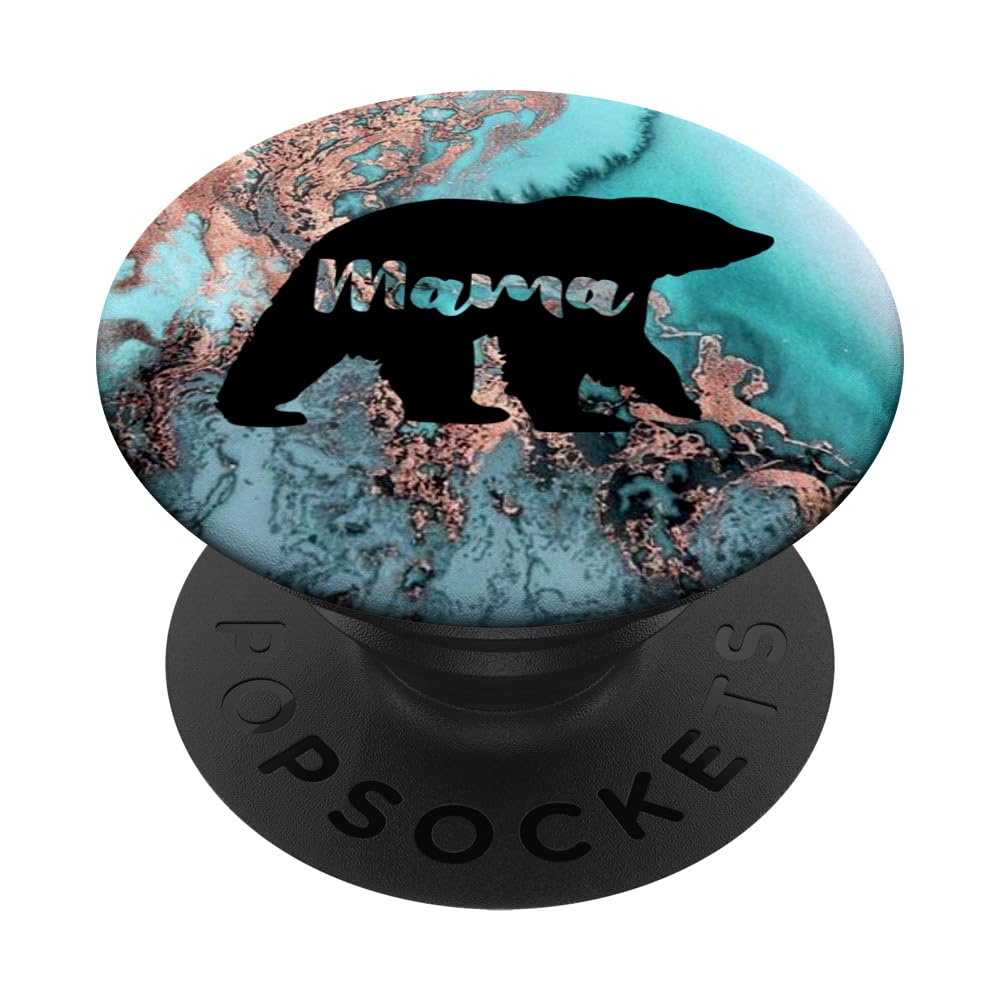 Teal Rose Mama Bear Watercolor PopSockets - Swappable Adhesive PopGrip for Phones & Tablets - Perfect for Moms, Gifts & Everyday Use