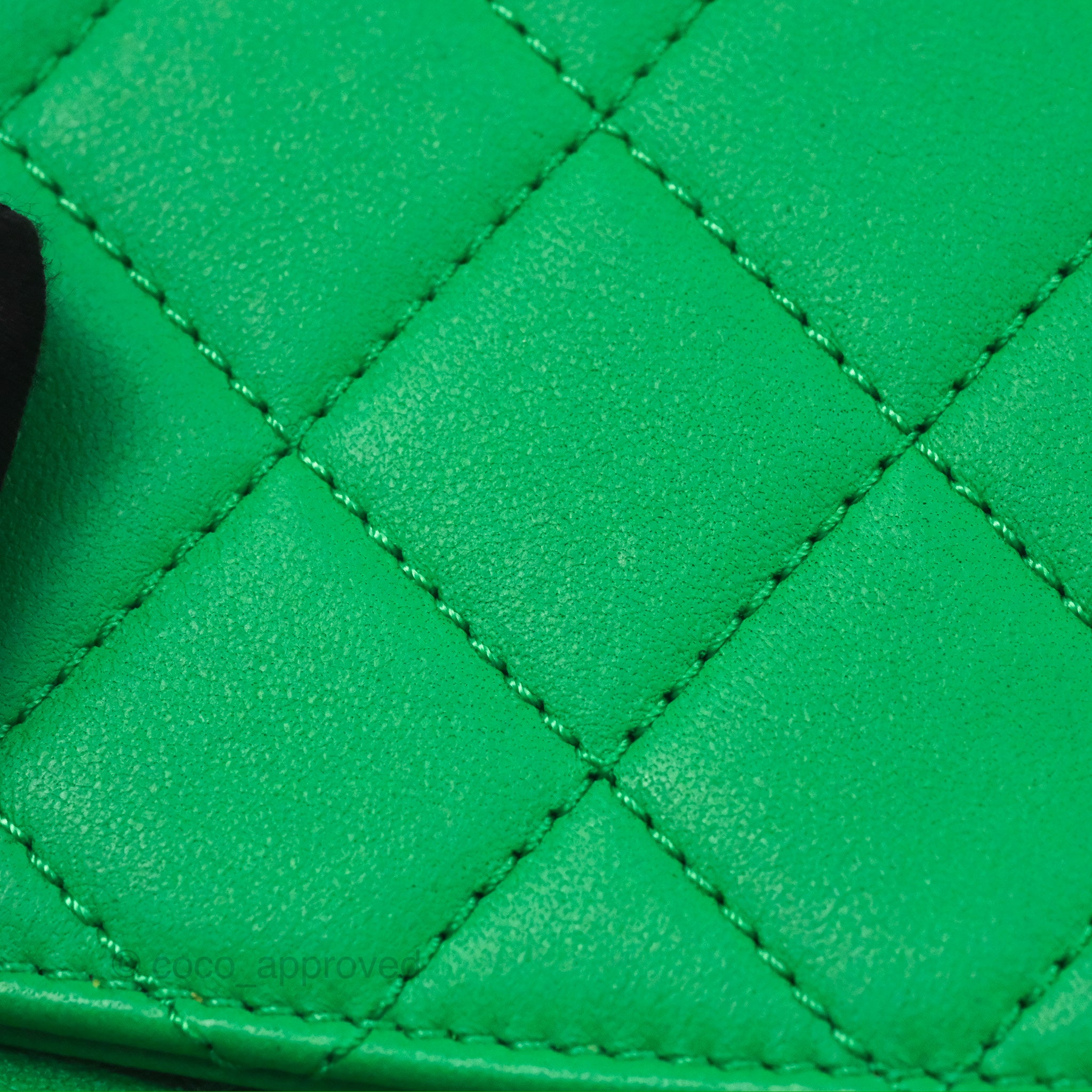 Chanel CC Quilted Flap Bag With Top Handle - Green Calfskin Leather Crossbody Bag with Gold Hardware | Luxury Designer Handbag for Women, Perfect for Date Night & Special Occasions