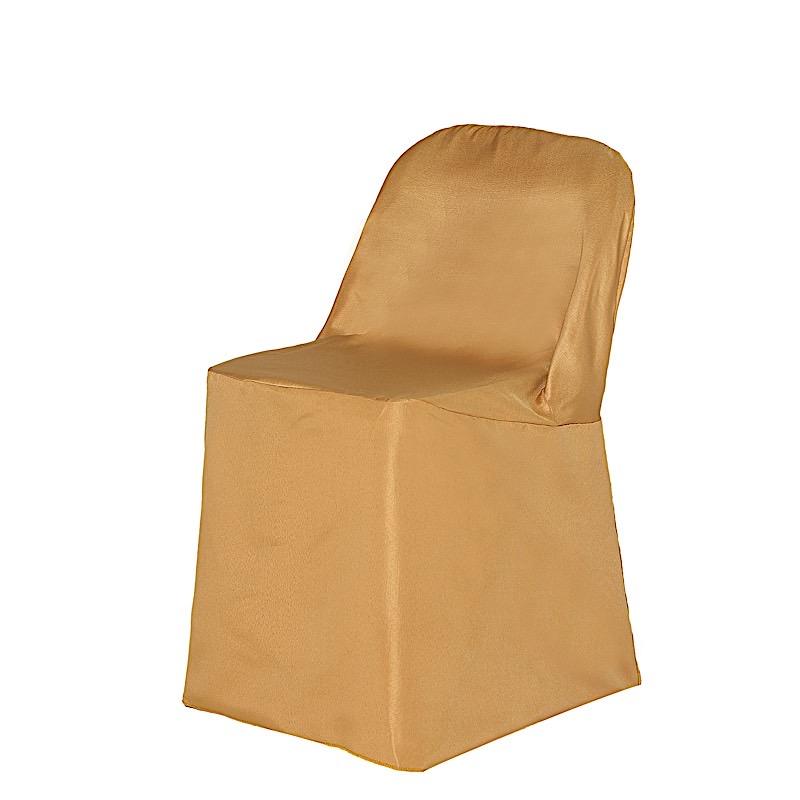 Foldable Flat Chair Covers for Weddings, Parties & Events - Elegant Decorations for Banquets, Receptions & Outdoor Gatherings