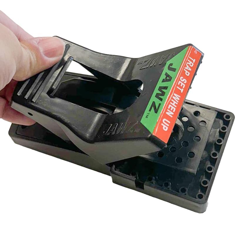 JT Eaton 410 Jawz Indoor Rat Trap - Instant Kill Mouse & Chipmunk Traps for Home & Garage - Solid or Liquid Bait Ready - No Touch Disposal - 1 Pack - Perfect for Basement, Attic & Kitchen Rodent Control