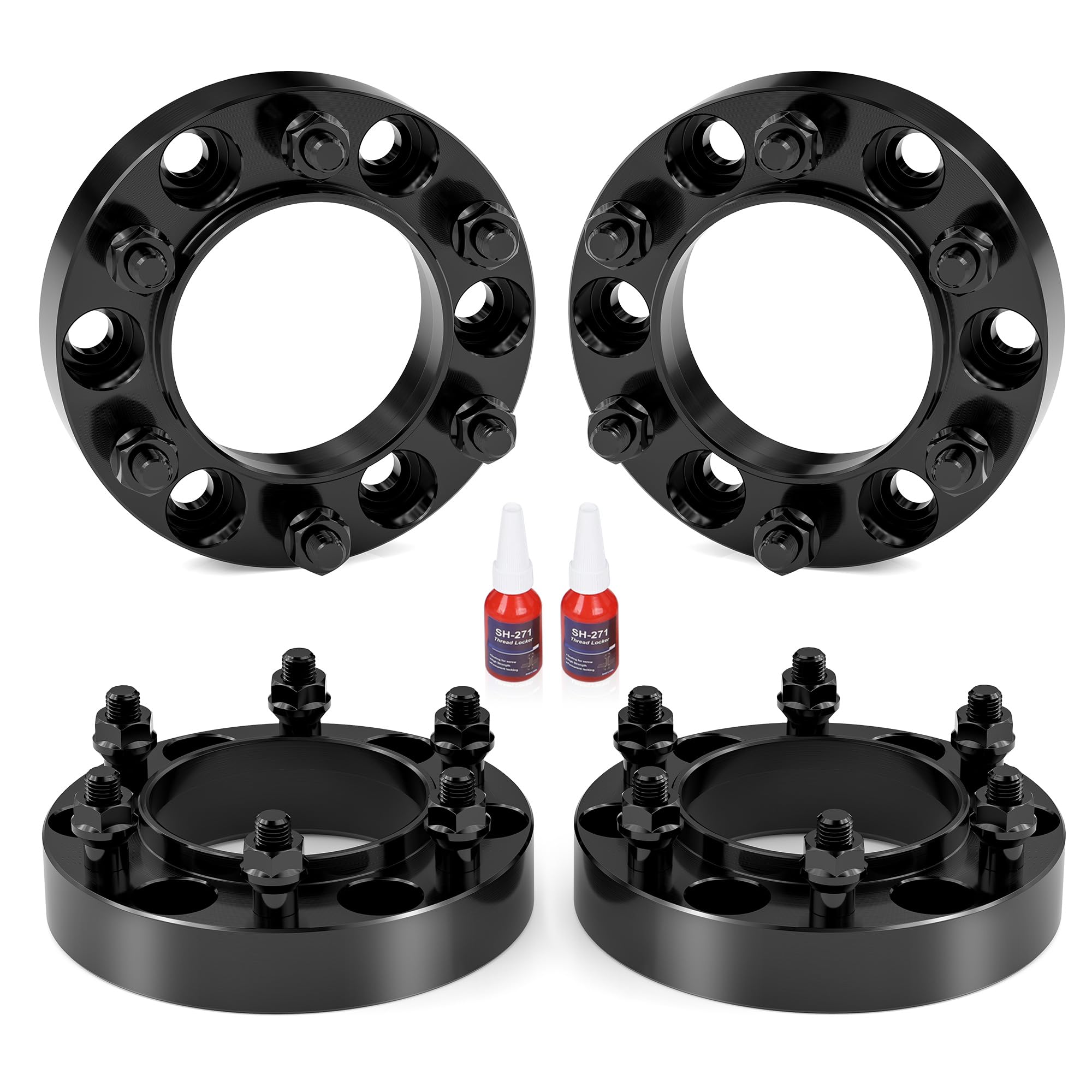 **6x5.5 Hubcentric Wheel Spacers 1.25 Inch (106mm Bore) – Compatible with 1995-2023 Toyota Tacoma, 4Runner, Tundra, FJ Cruiser, Fortuner, Sequoia, GX460, GX470 – Forged Aluminum with Extended Lug Nuts (6x139.7mm, 12x1.5 Studs) – Enhance Off-Road Performance & Stance**    *(Perfect for Lifted Trucks, Off-Road Adventures, and Custom Wheel Fitment)*
