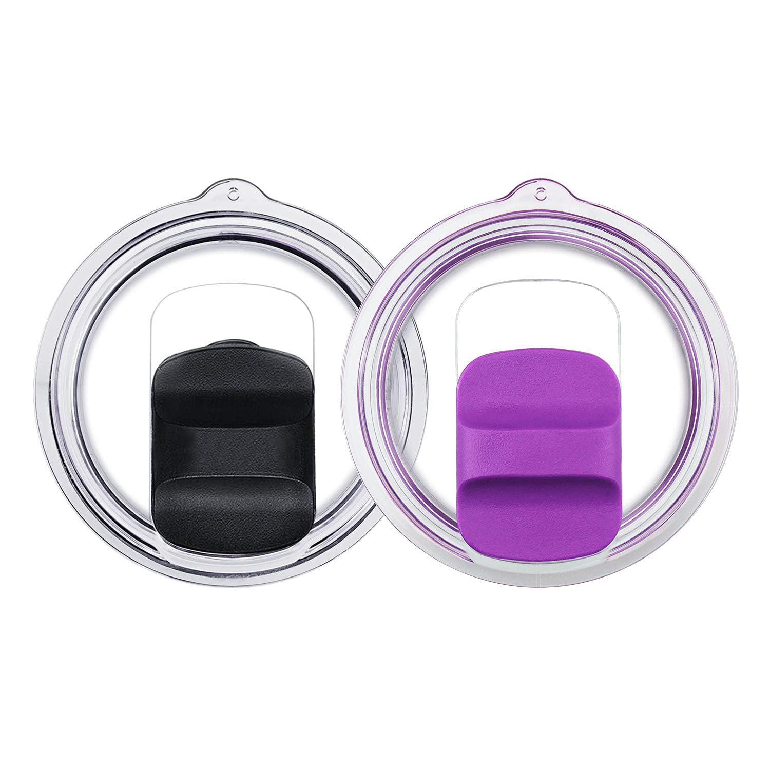 Bekolna Magnetic Tumbler Lids for Yeti 10 oz Lowball, 10 oz Mug and 20 oz Tumbler - Replacement Cover for Yeti MagSlider Lid (Black & Purple) - Perfect for Camping, Travel and Outdoor Activities