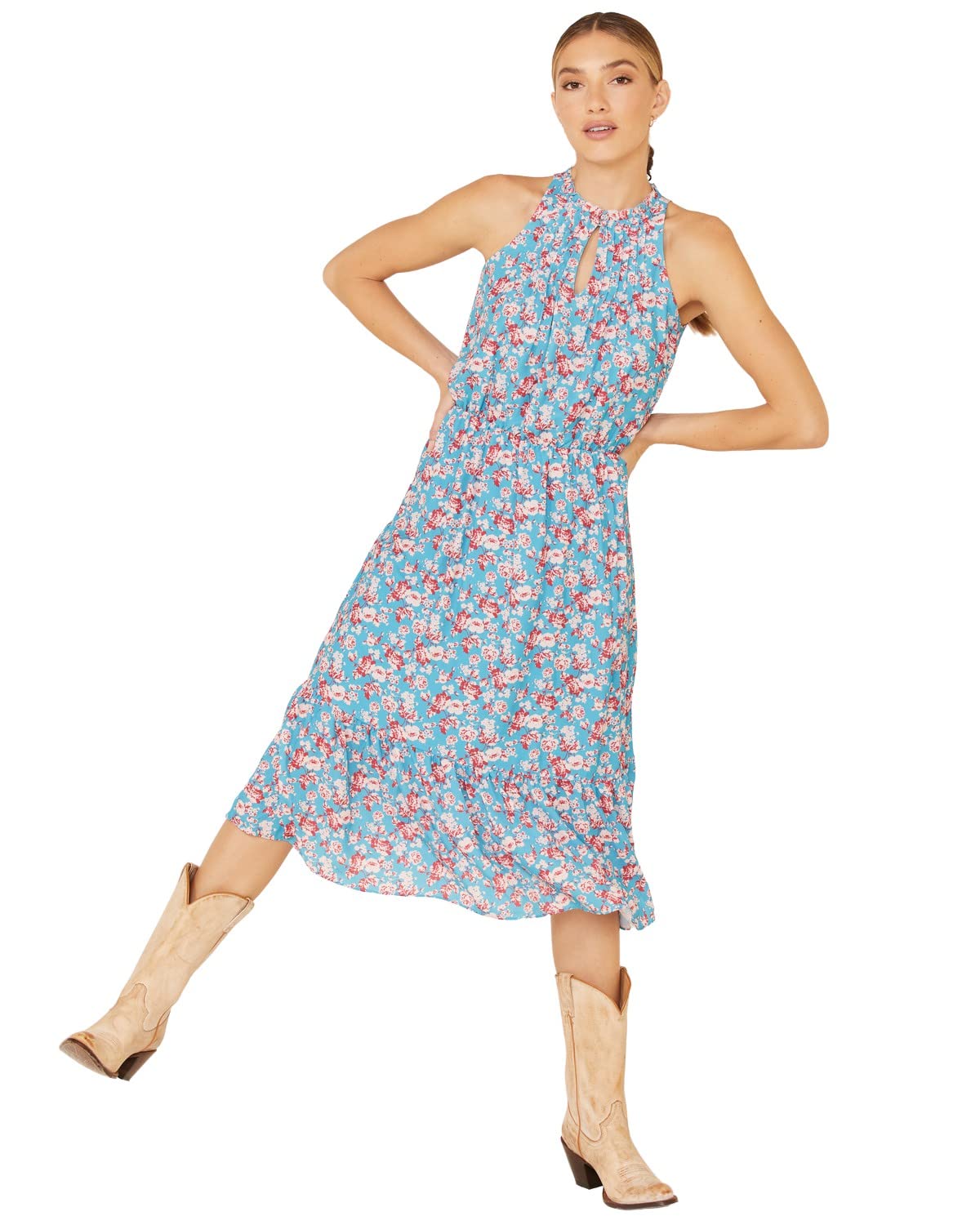 Stetson Women's Floral Prairie Dress - Vintage Style Summer Maxi Dress with Puff Sleeves | Perfect for Outdoor Weddings, Garden Parties & Boho Fashion