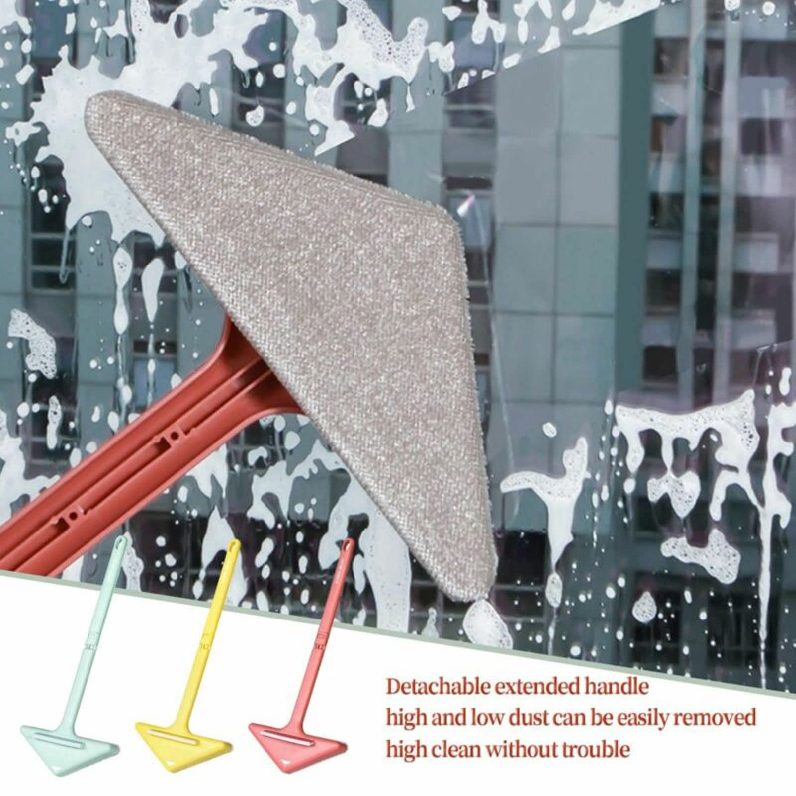 Premium Glass Cleaning Brush - Dual-Sided Window Wiper & Screen Cleaner for Streak-Free Shine | Perfect for Home, Office, and Car Windows