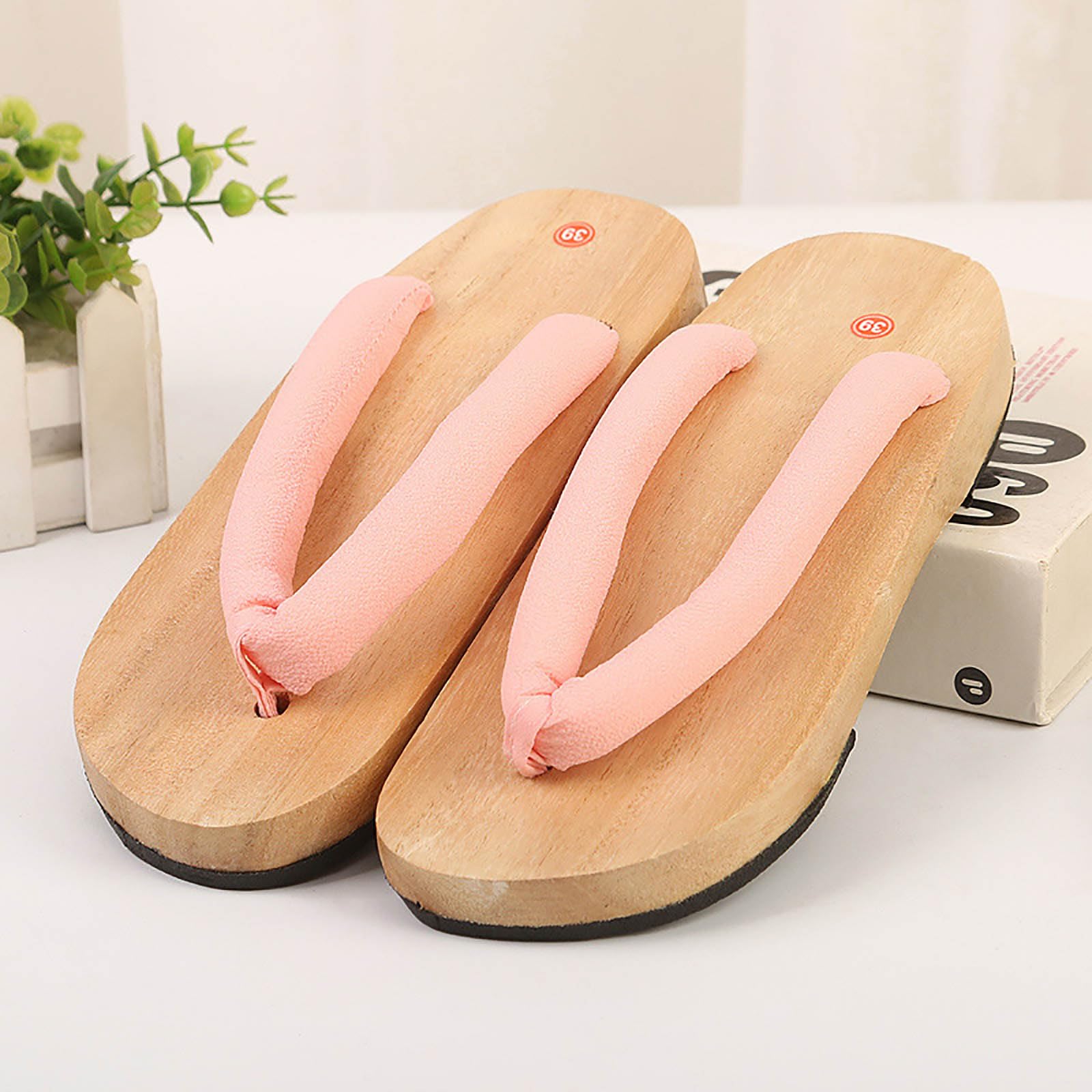Japanese Wooden Geta Sandals for Women - Traditional Kamado Kochou Cosplay Shoes & Comfortable Clog Slippers - Perfect for Anime Conventions, Themed Parties & Cultural Events