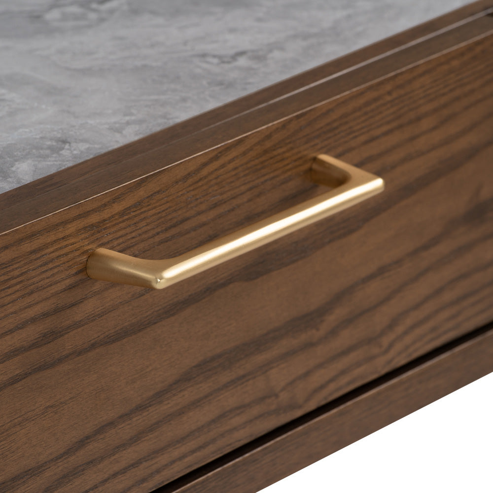 BREDA 110cm Study Desk in Walnut - Modern Writing Desk for Home Office, Study Room & Dormitory - Solid Wood Computer Desk with Spacious Work Surface