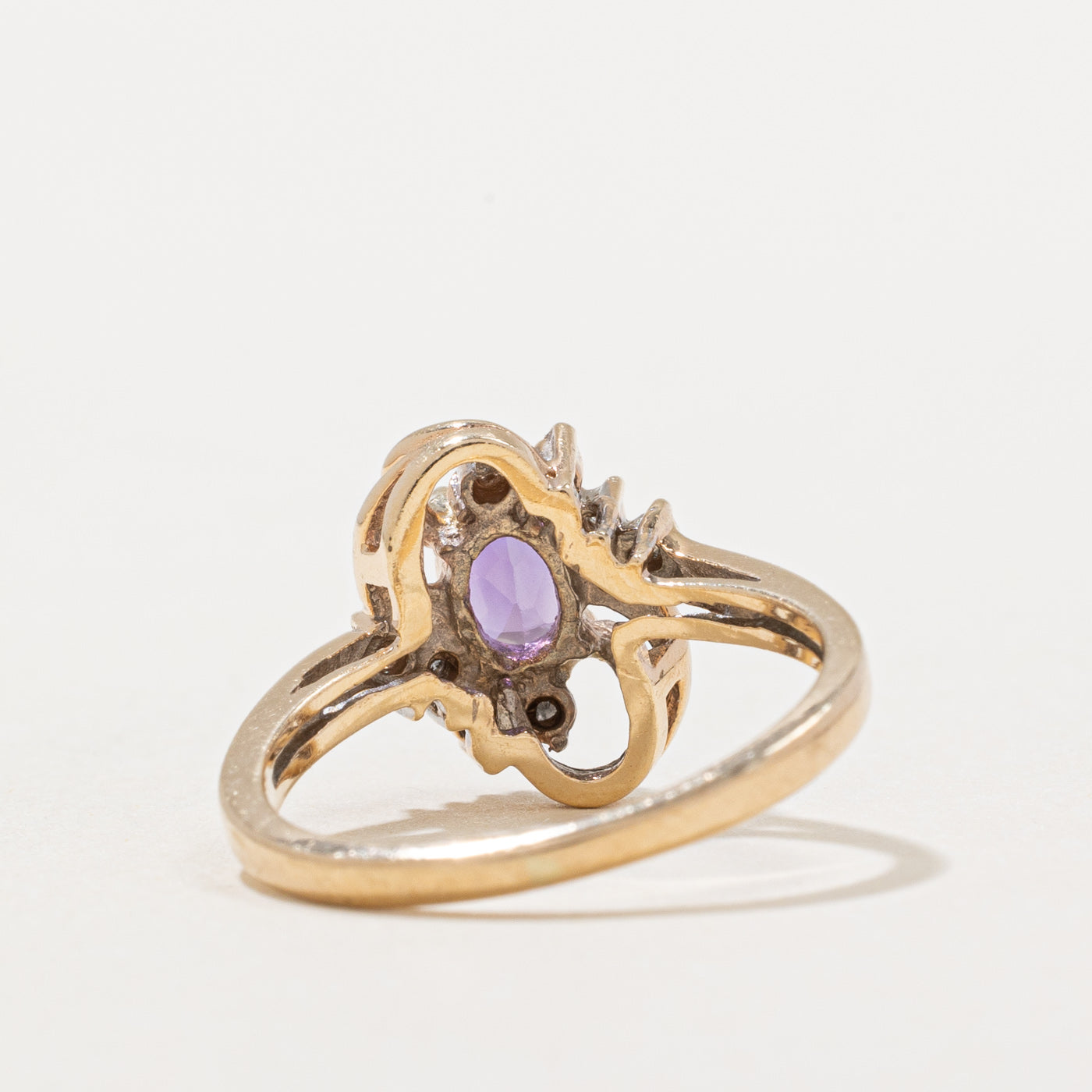 Amethyst & Diamond Ring - 0.32ct Amethyst with 0.04ctw Diamond Accents - Size 5 - Elegant Purple Gemstone Jewelry for Women - Perfect for Engagement, Anniversary & Special Occasions