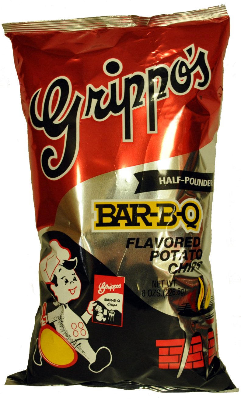 Grippo's BBQ Flavor Potato Chips - 12 Pack (8oz Bags) | Crunchy Snacks for Parties, Picnics & Game Nights