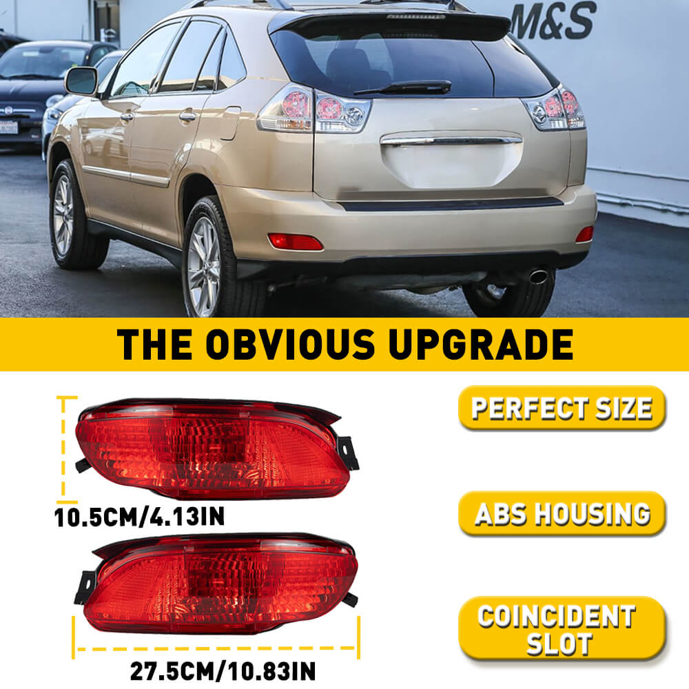 Rear Bumper Reflector Side Marker Light for 2004-2006 Lexus RX330 & 2007-2009 Lexus RX350 - Replacement LED Safety Lights for Enhanced Night Visibility (Perfect for Off-Roading & Urban Driving)