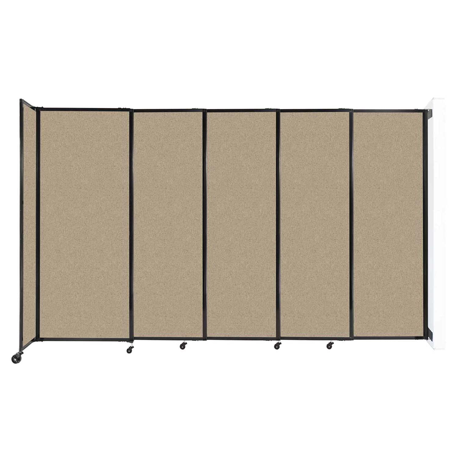 Wall-Mounted Sliding Room Divider with Adjustable Width & Locking Wheels - 11'3