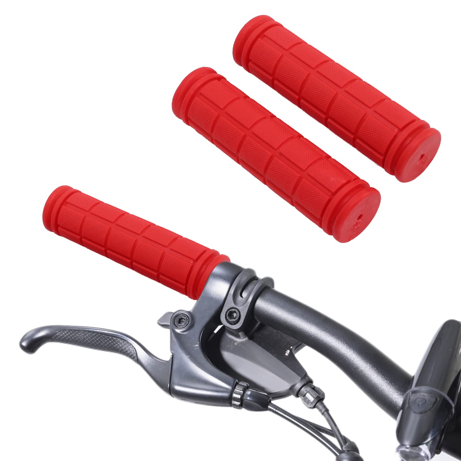 SOONALL 1 Pair Soft Rubber Non-Slip Bike Handlebar Grips - Ergonomic Replacement Grips for Mountain & Road Bicycles - Perfect for Commuting, Trail Riding & Long-Distance Cycling