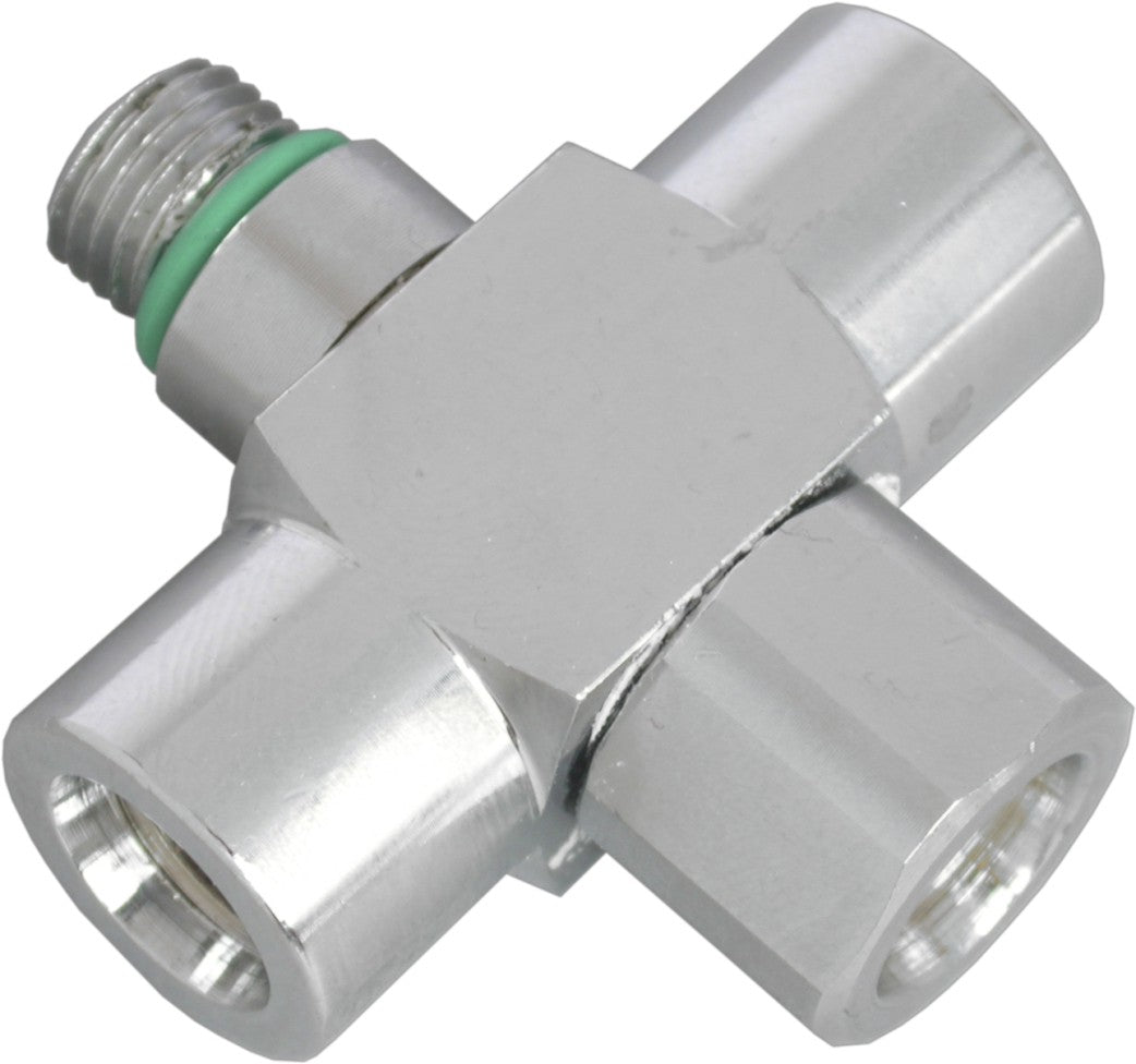 3/8 UNF 90° Low Pressure Triple Hose Adapter for Hydraulic Systems - Perfect for Automotive, Industrial & Agricultural Equipment