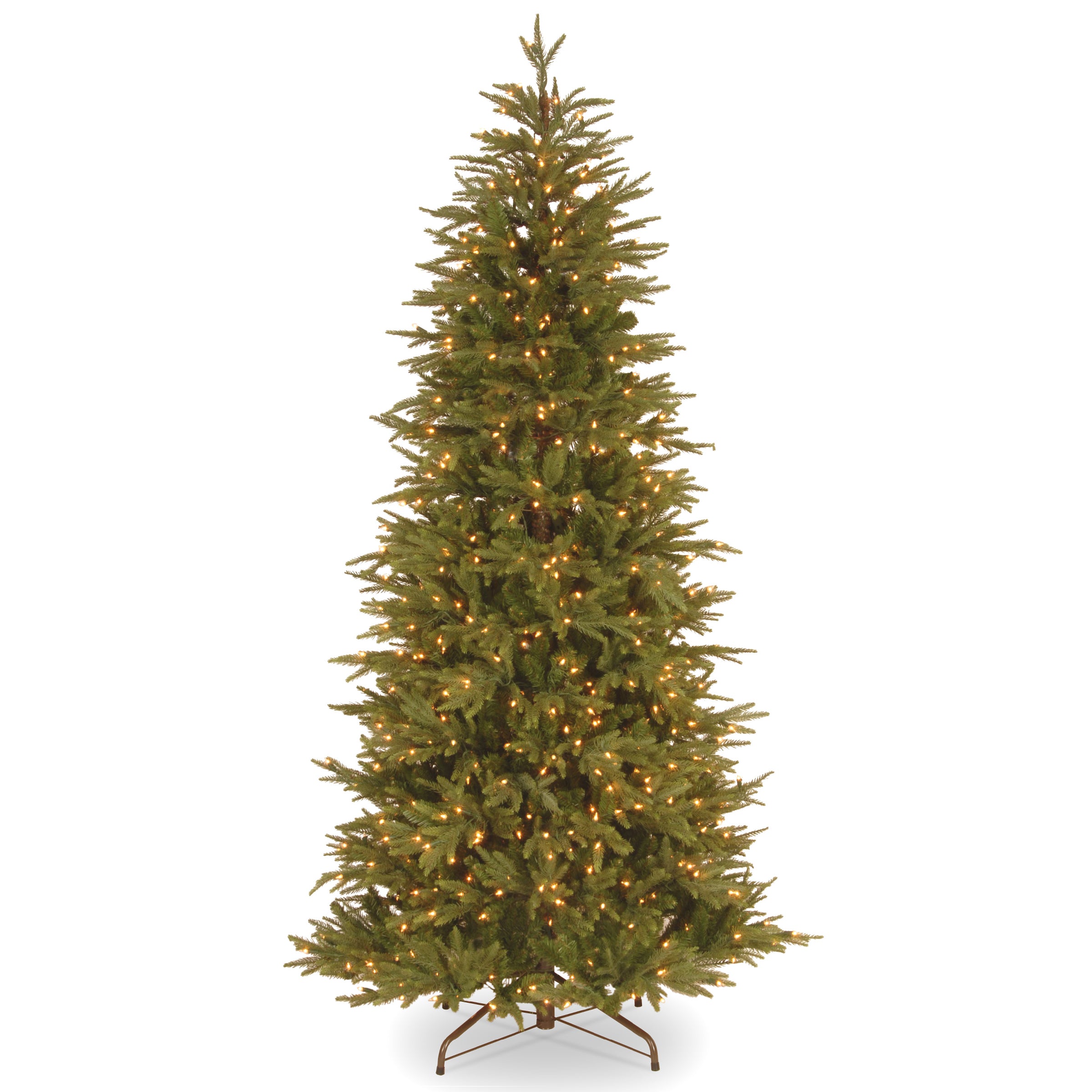 7.5 ft Pre-Lit Slim Fraser Fir Christmas Tree with 500 Warm White LED Lights - Perfect for Small Spaces & Cozy Holiday Decor