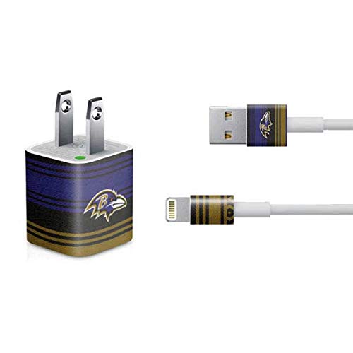 Officially Licensed NFL Baltimore Ravens Trailblazer Design Skin Decal for iPhone Charger (5W USB) - Perfect for Football Fans, Home & Office Decor, Gift Idea