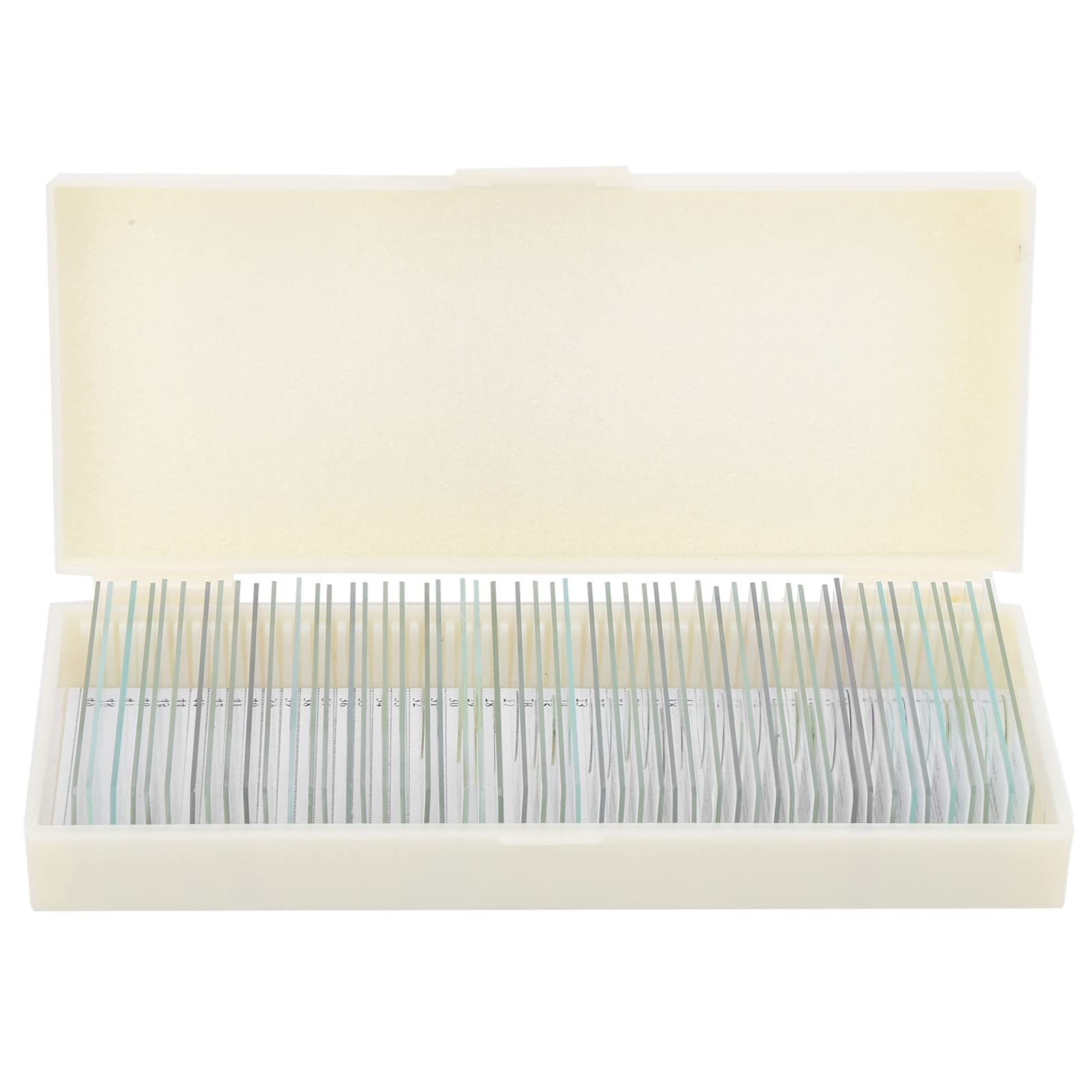 50Pcs Prepared Microscope Glass Slides with Storage Box - Biological Specimen Slides for Microbiology, Science Education & Lab Research - Perfect for Students, Teachers & Homeschool Learning