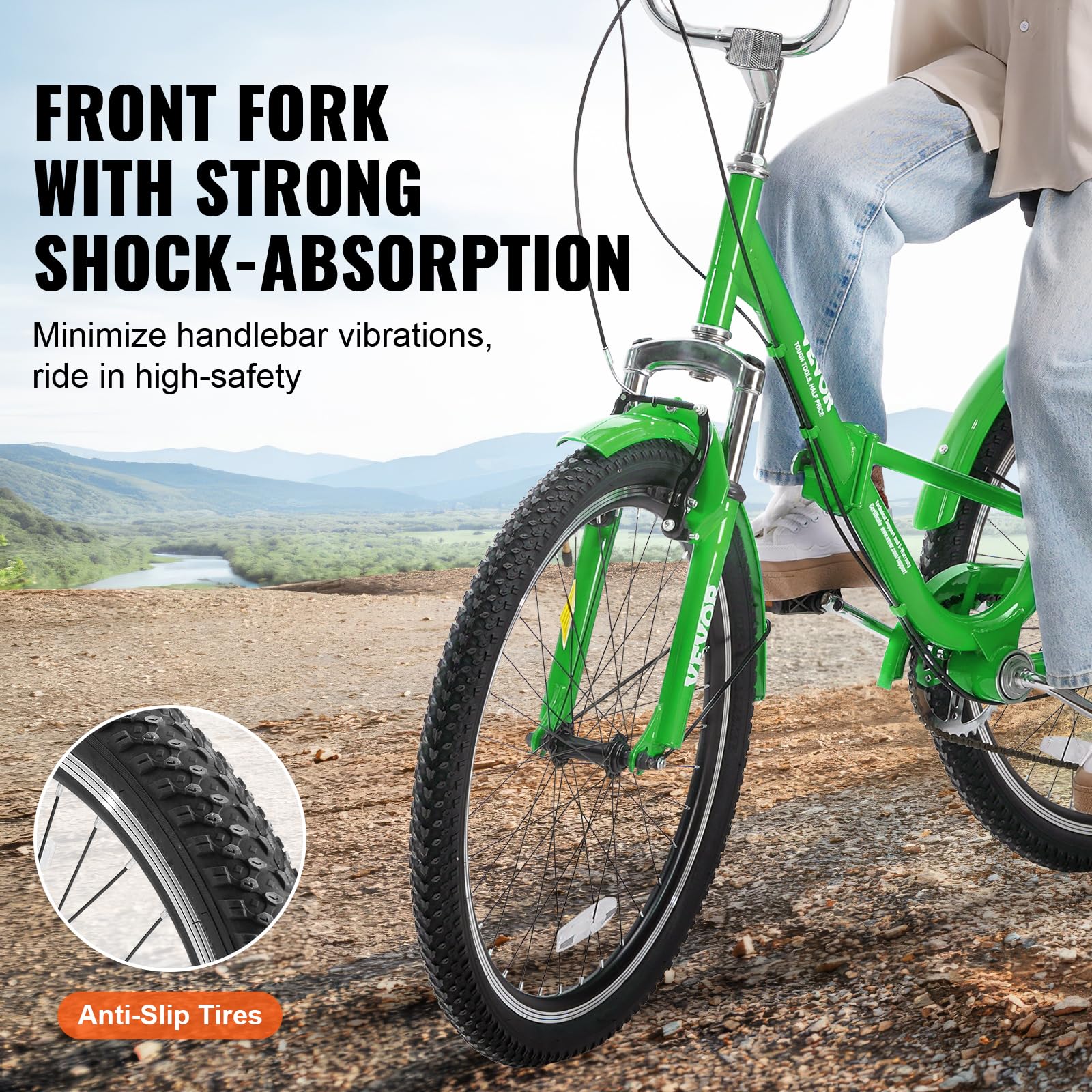 VEVOR Folding Adult Tricycle - 3 Wheel Cruiser Bike with Large Basket & Adjustable Seat - Foldable Trikes for Women, Men & Seniors - Perfect for Shopping, Picnics & Outdoor Recreation