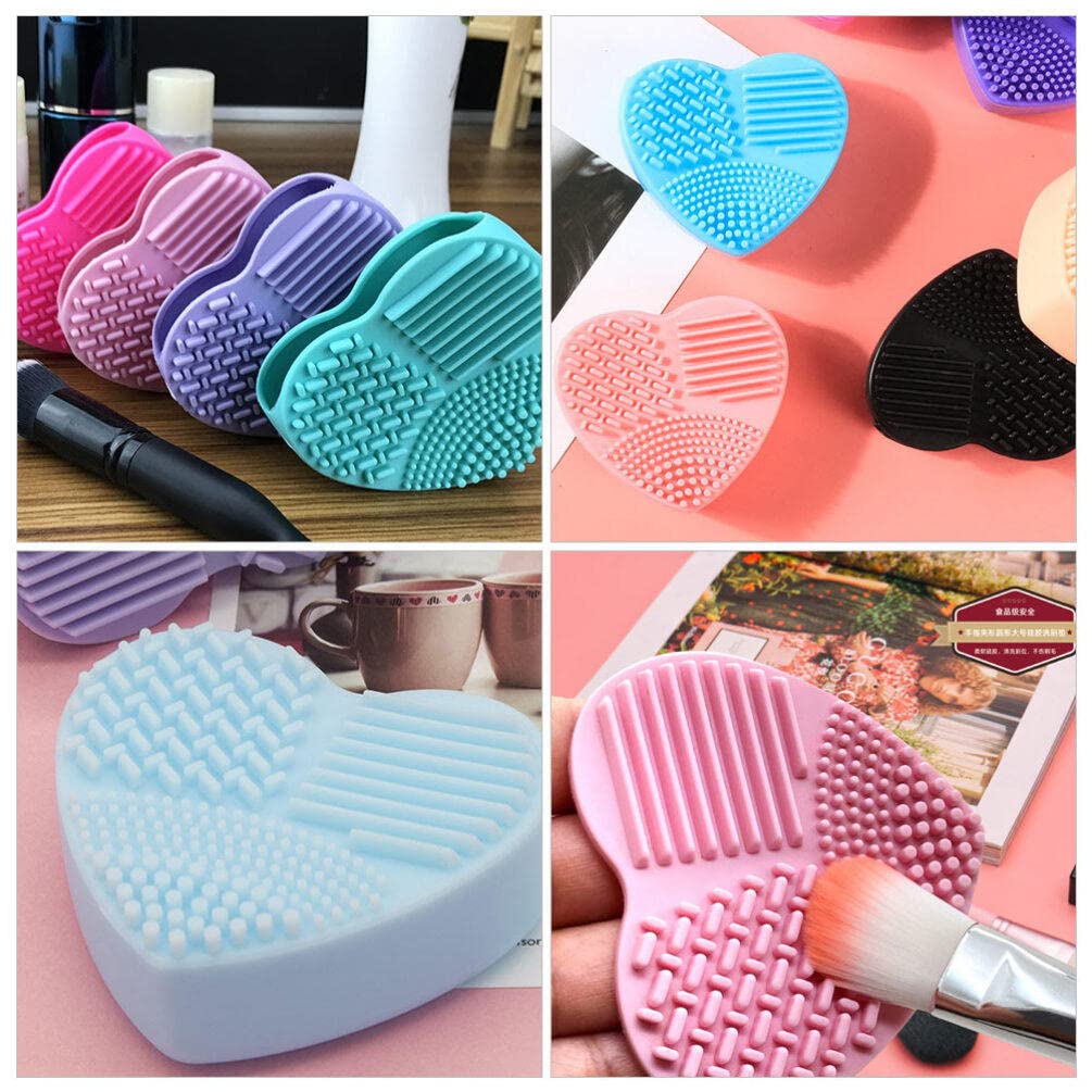 EXCLUZO Silicone Makeup Brush Cleaner Mat - 6Pcs for Beauty Tools (Mixed Colors) - Perfect for Home & Salon Use