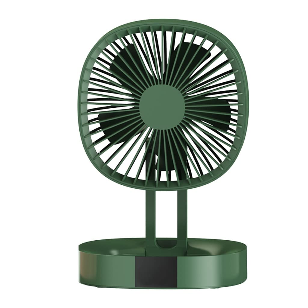 WJJ Portable USB Desk Fan - Mini Folding Fan for Home, Office, Dorm & Travel | Quiet Cooling Fan for Desktop, Table, Ceiling & Floor Use | Green Small Electric Fan (Perfect for Studying, Working & Sleeping)