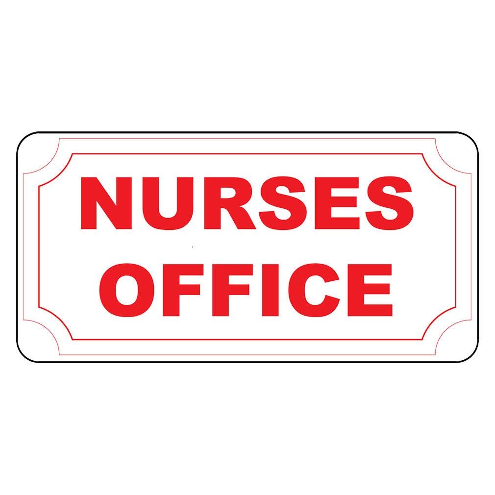 3x8 Inch Red Plastic Nurses Office Sign - Durable Indoor & Outdoor Use for Hospitals, Clinics & Schools