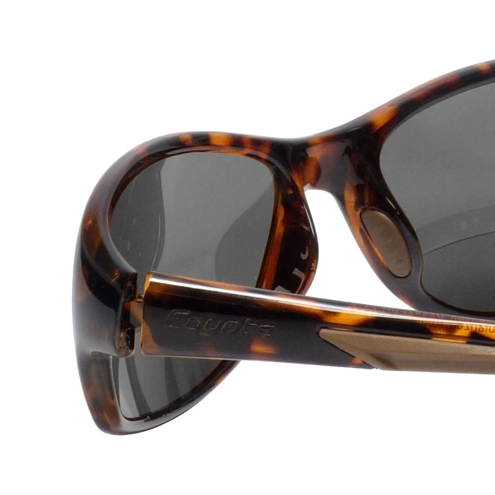Coyote BP-14 Polarized Bifocal Reading Sunglasses for Men & Women - Tortoise Grey Wrap-Around Sun Glasses with Readers - Perfect for Driving, Fishing & Outdoor Activities