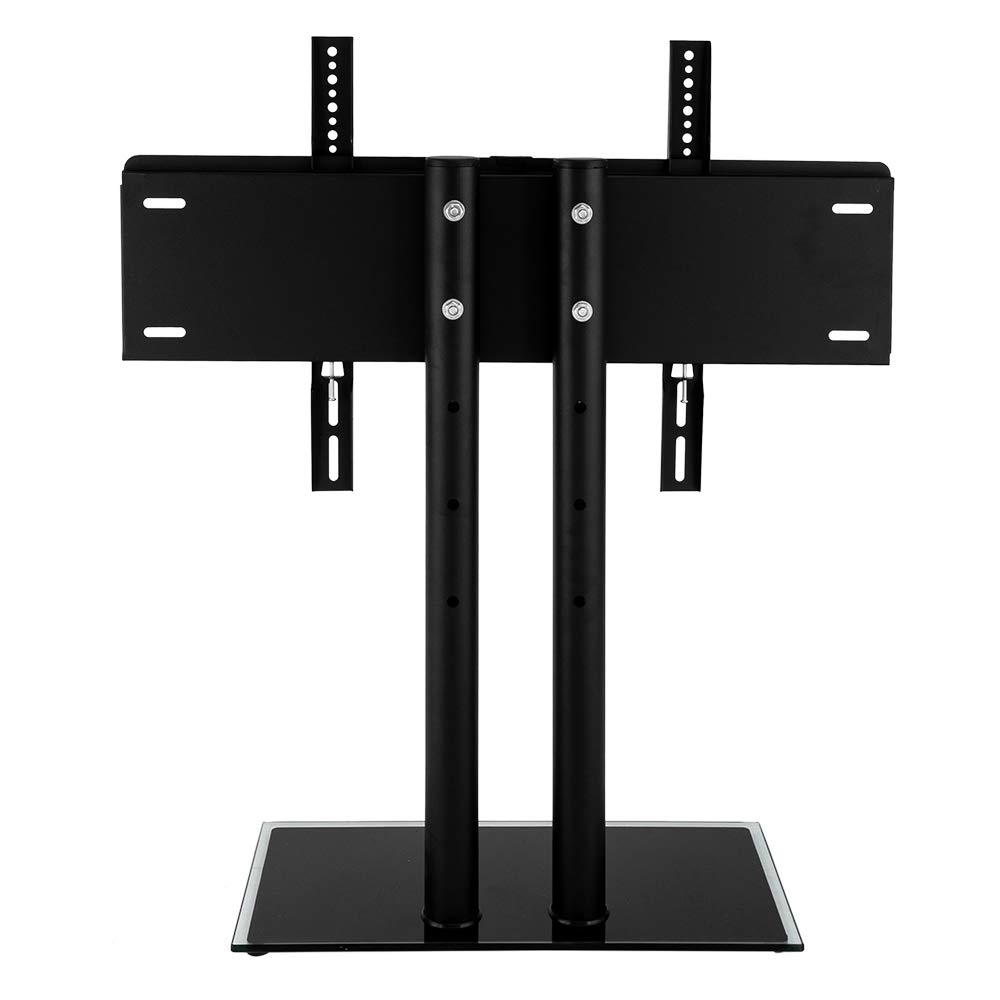 HELLOLAND Universal TV Stand for 32-65 Inch TVs - Black Table Top TV Stand with Tempered Glass Base for LCD LED Flat Screen TVs (TSD900) - Perfect for Living Room, Bedroom & Home Theater Setup