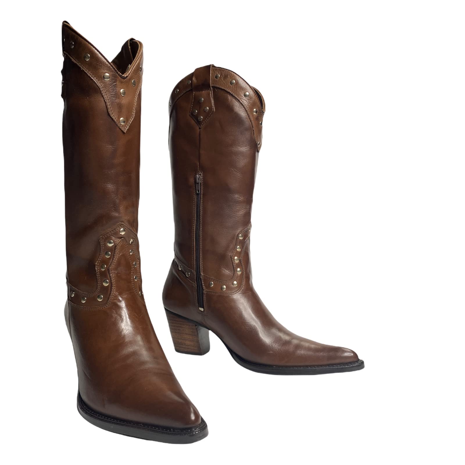 QUEEN USA TEXAS Women's Cowboy Boots - Genuine Leather Western Cowgirl Boots with Pointed Toe for Women | Perfect for Rodeo, Country Dancing & Western Fashion