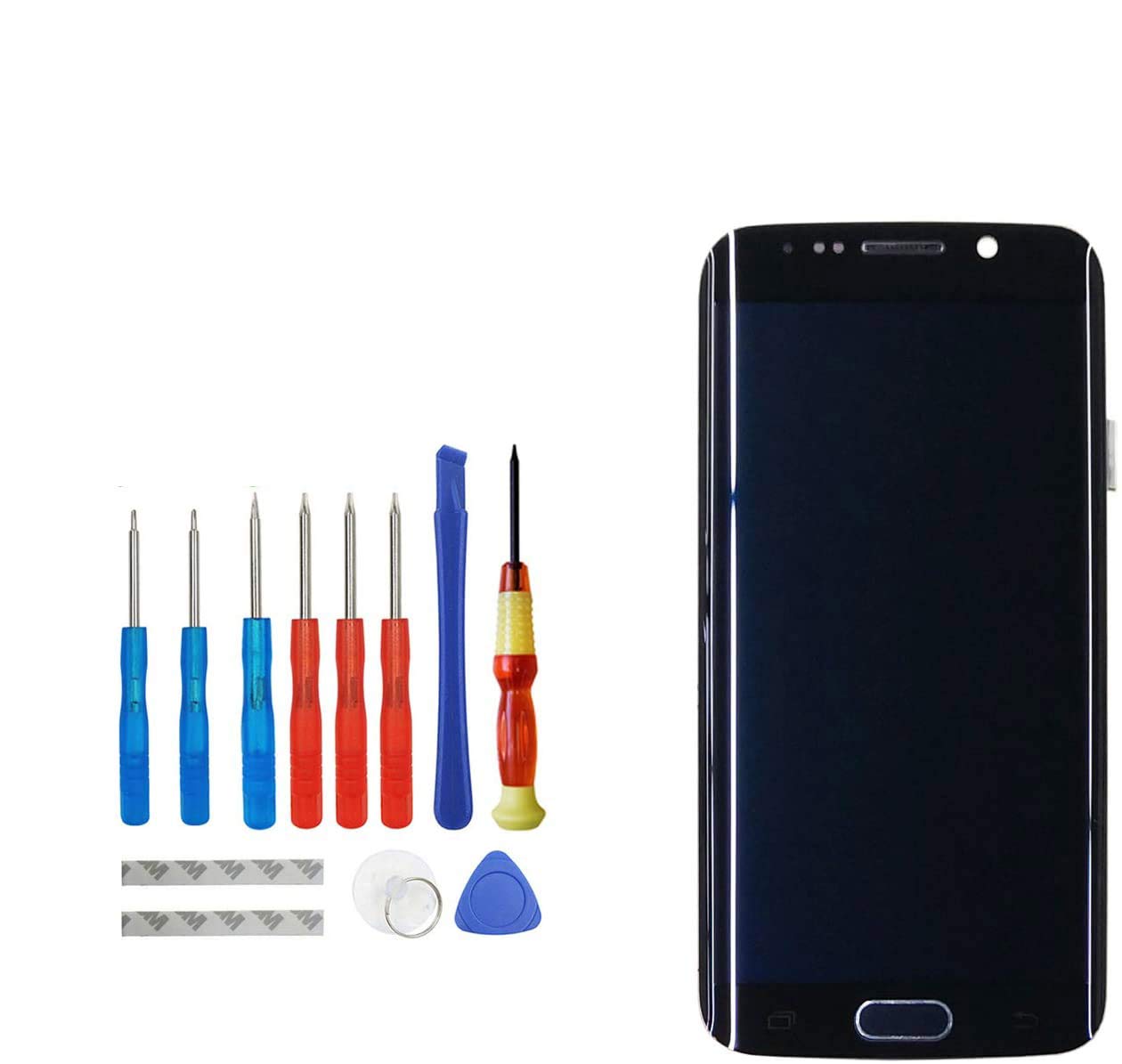 Original AMOLED Screen Replacement for Samsung Galaxy S6 Edge G925A (AT&T) / G925T (T-Mobile) / G925F (Global) - LCD Display Touch Panel with Frame & Repair Tool Kit - Perfect for DIY Phone Screen Fixes at Home or Office