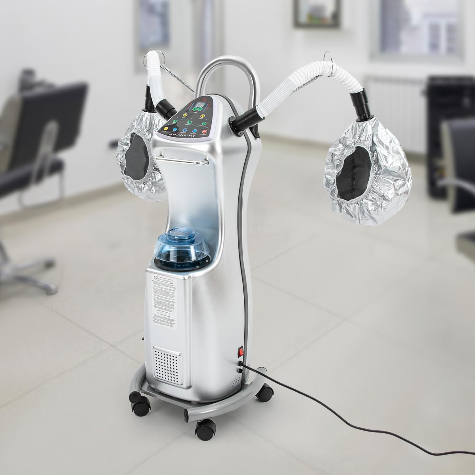 7 in 1 Professional Salon Stand Hair Steamer - 650W Hooded Hair Dryer with Wheels - Multifunctional Hair Color Processor & Treatment Machine for Salon & SPA - Perfect for Deep Conditioning, Keratin Treatments & Scalp Therapy